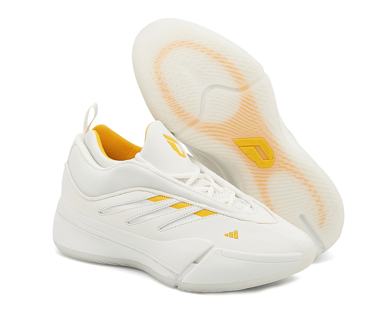 Men's Adidas Dame 9 White Yellow Shoes