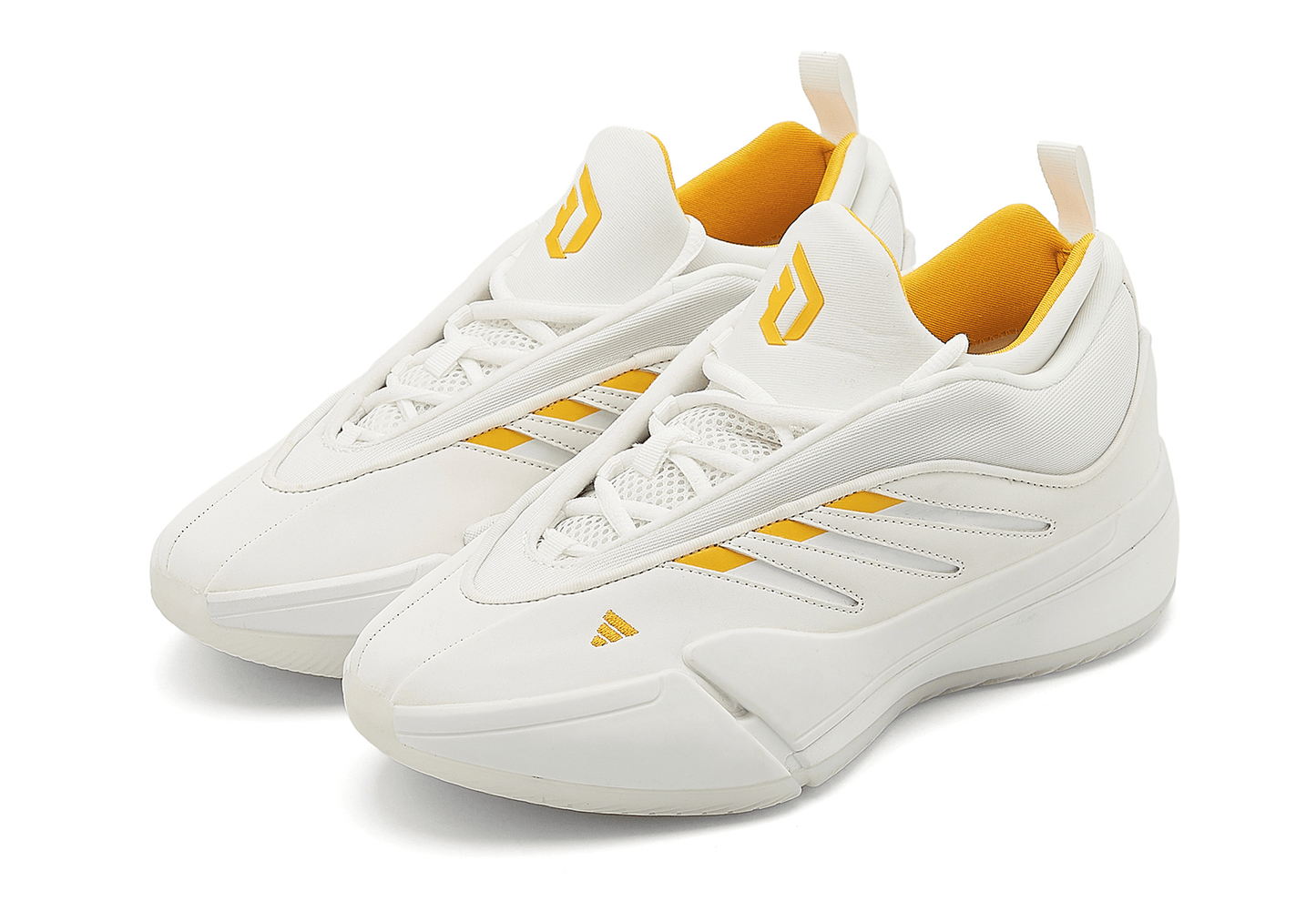 Men's Adidas Dame 9 White Yellow Shoes
