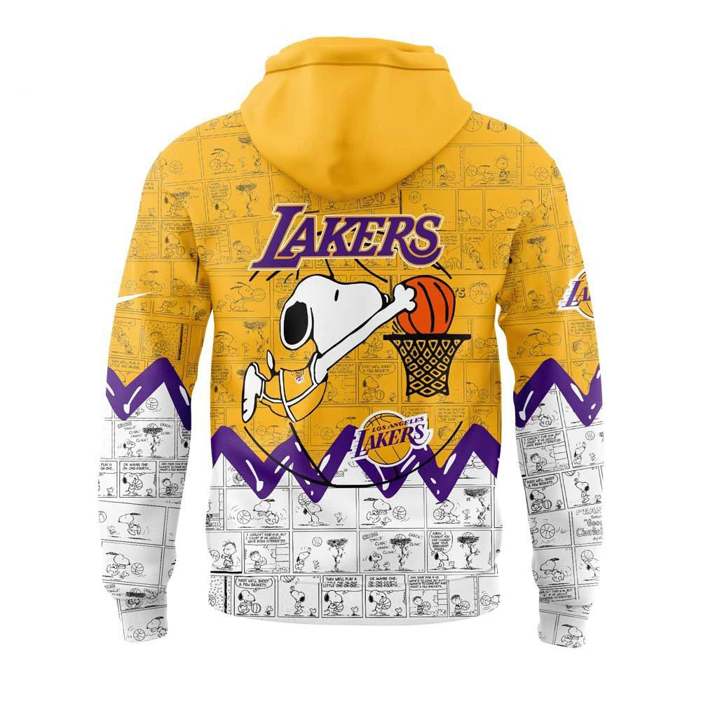 LA Basketball 75th Anniversary Of Peanuts All Over Print Hoodie