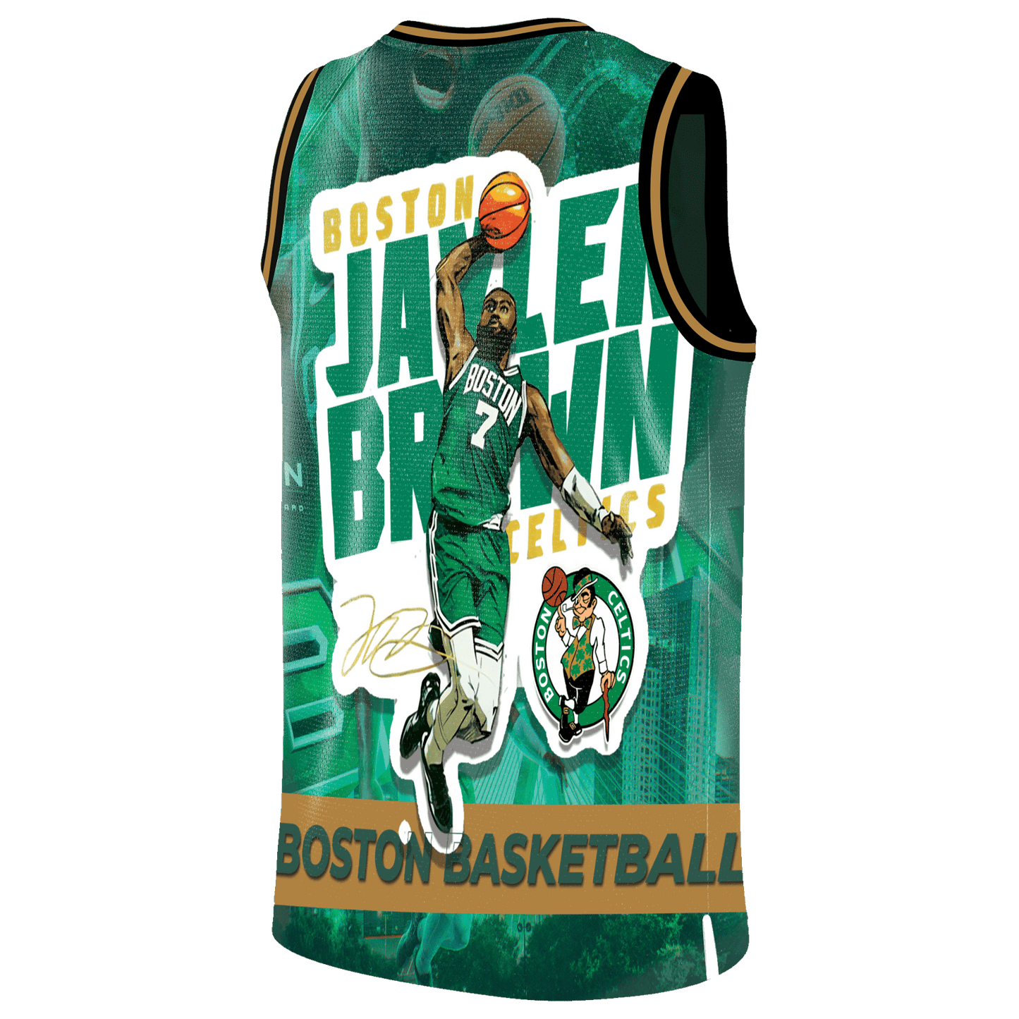 Brown #7 Boston Basketball Celtics Team 3D Basketball Jersey