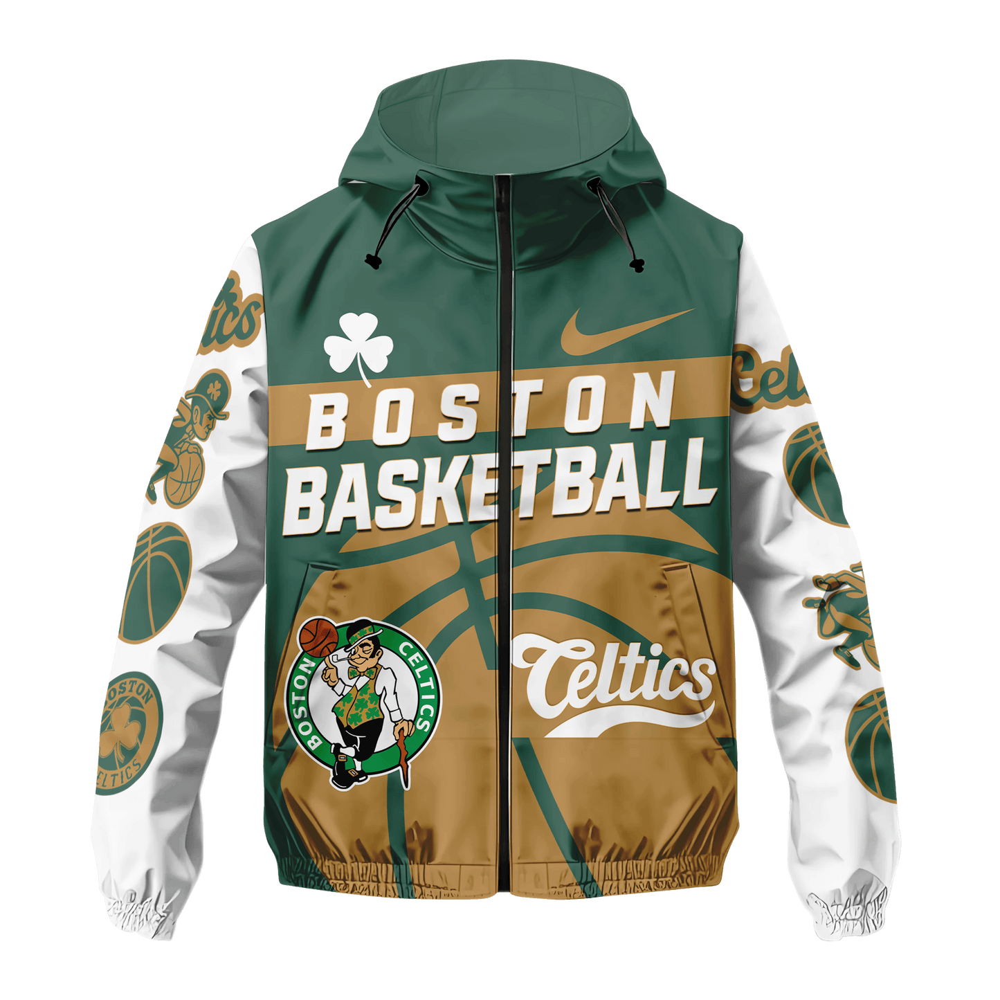 J.Brown #7 Boston Basketball Team 3D Windbreaker Jacket