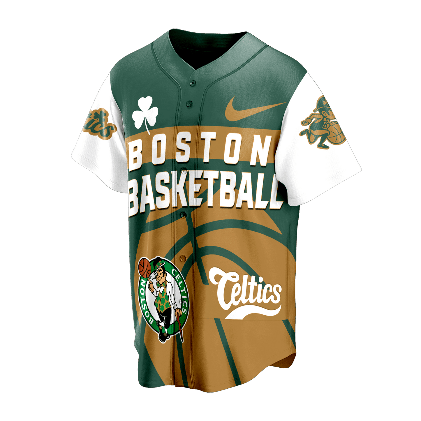 J.Brown #7 Boston Team 3D Baseball Jersey