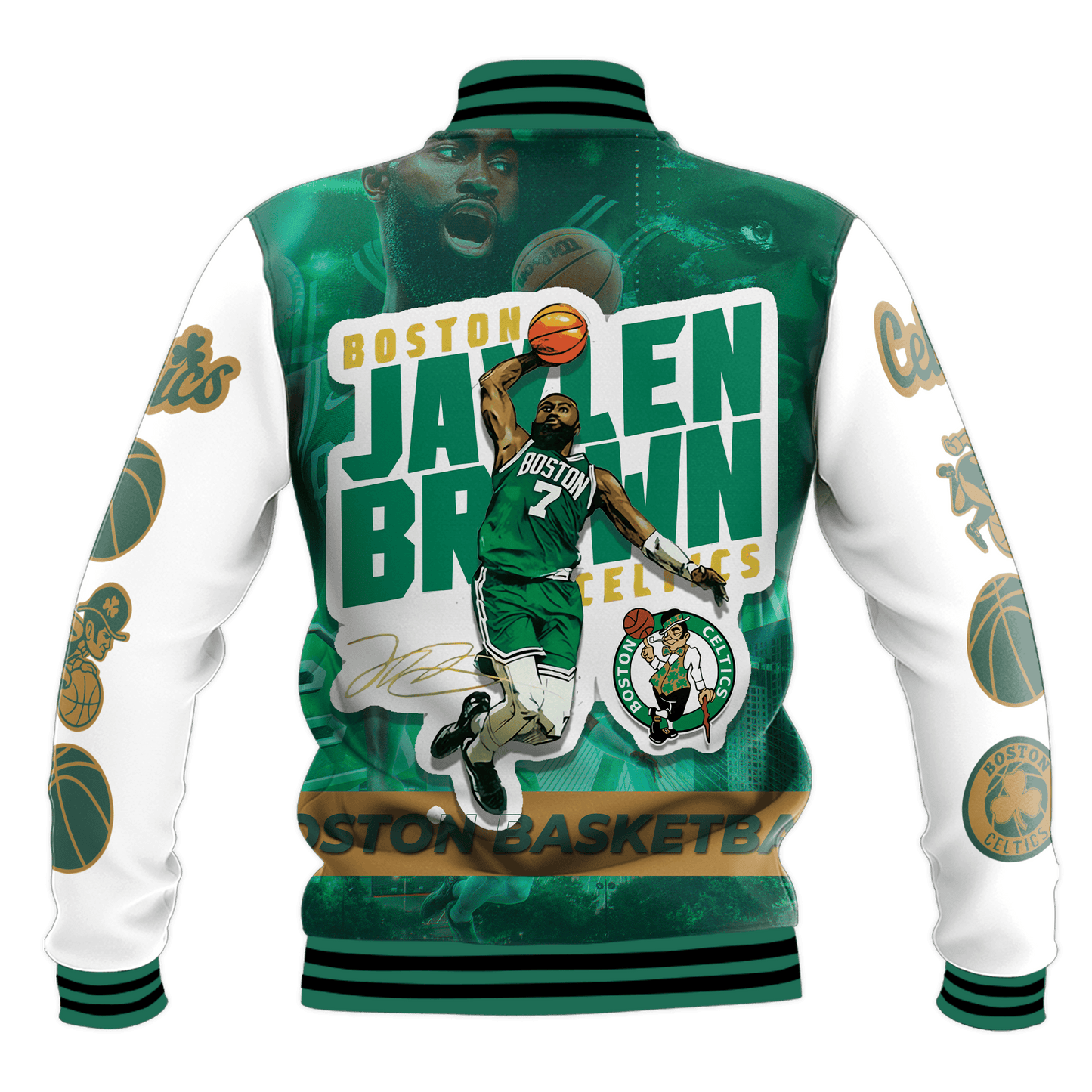 J.Brown #7 Boston Team 3D Baseball Jacket