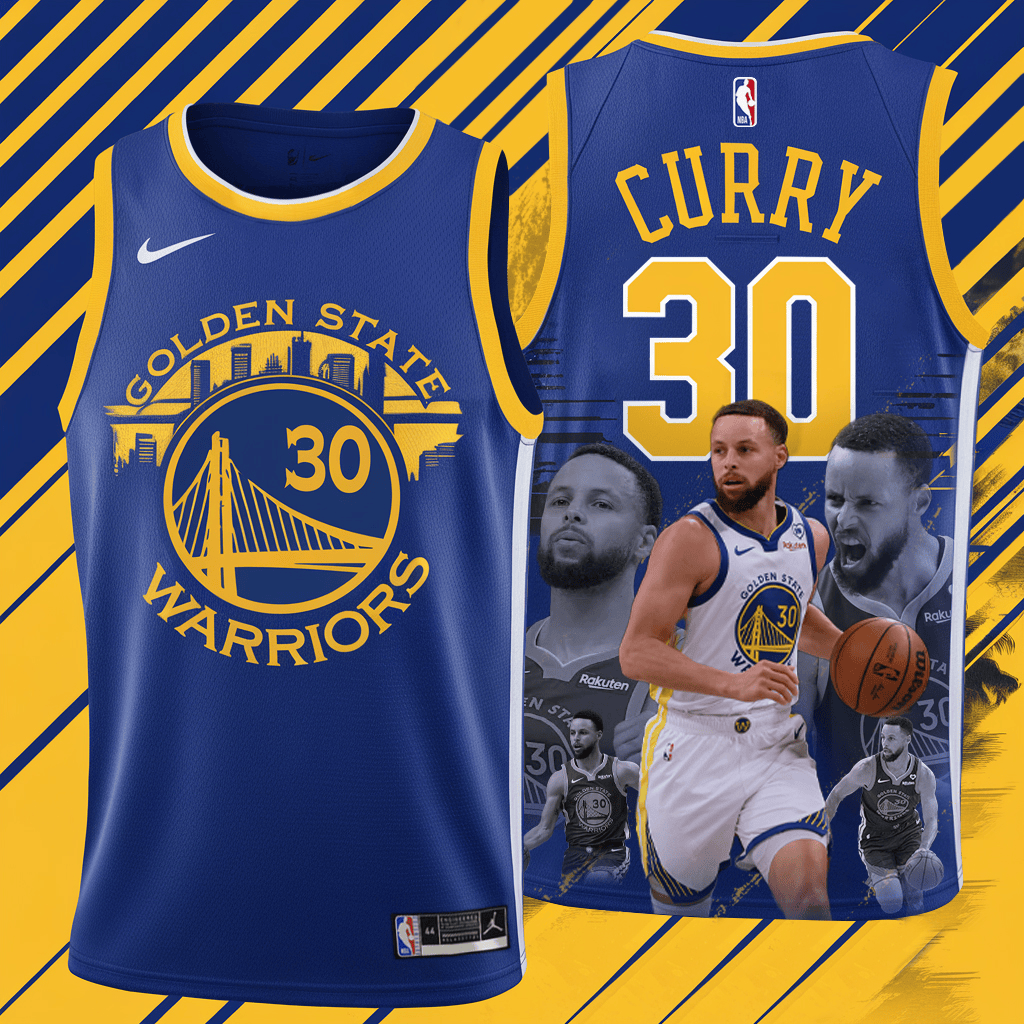Curry #30 Golden State Team 3D Basketball Jersey
