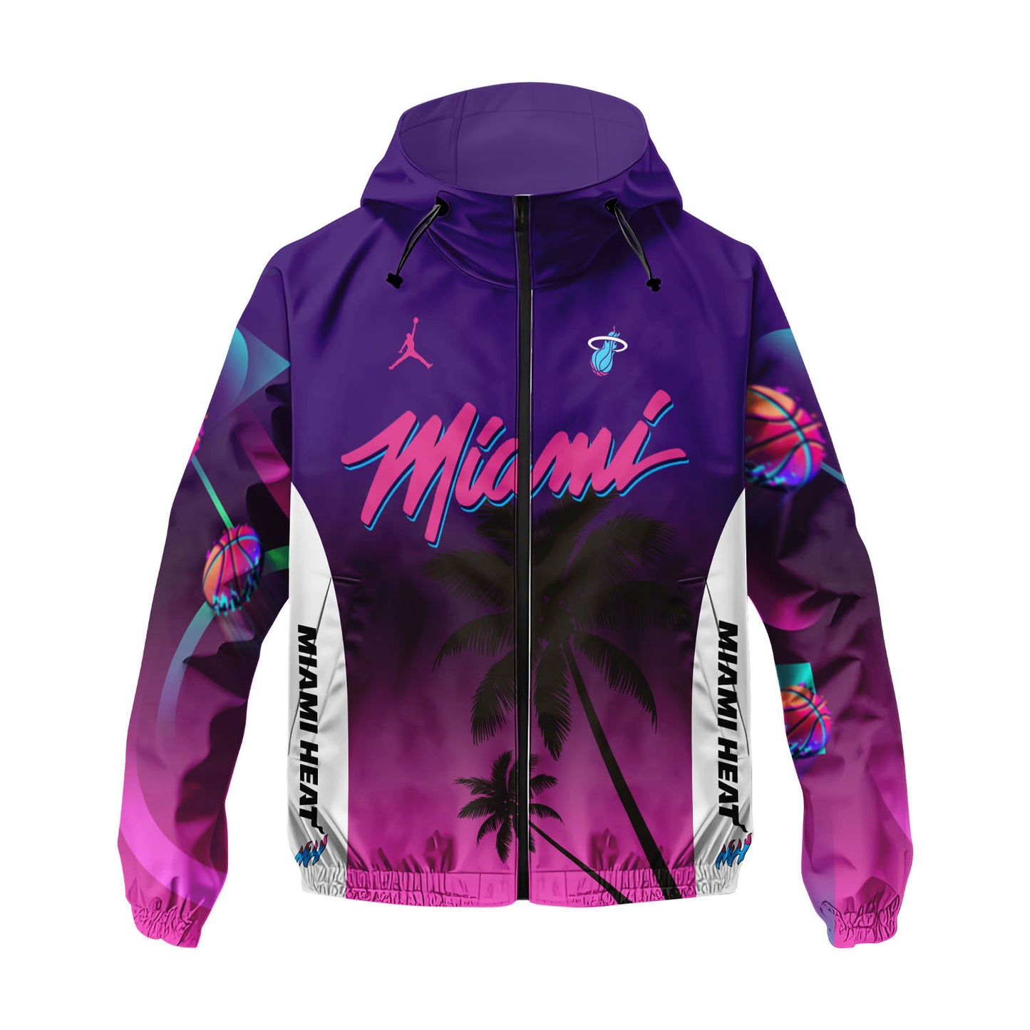 2025 Miami Team Basketball The Original Nice 3D All Over Print Windbreaker Jacket