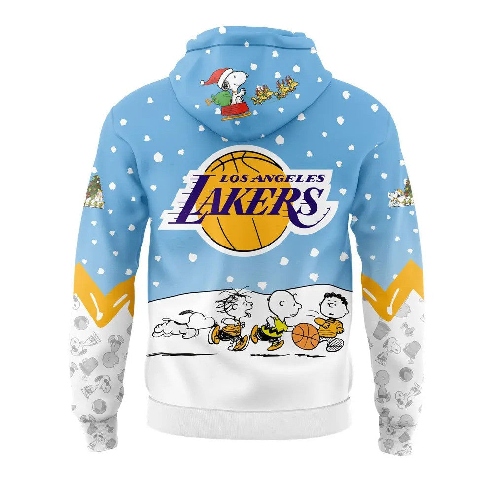 LA Basketball Peanuts And Snoopy Anniversary All Over Print Hoodie