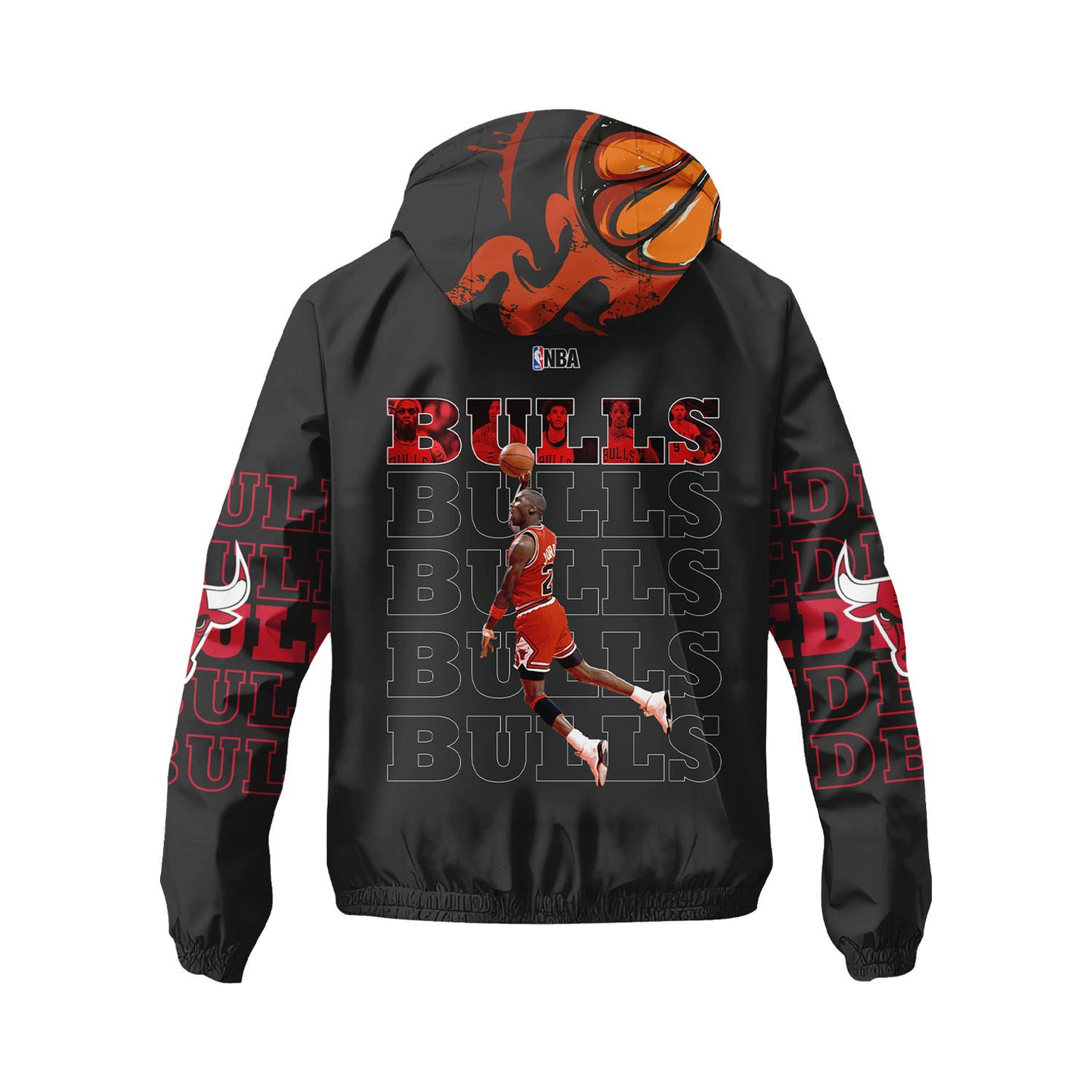 CB Basketball Michael Jordan Team 3D All Over Print Windbreaker Jacket