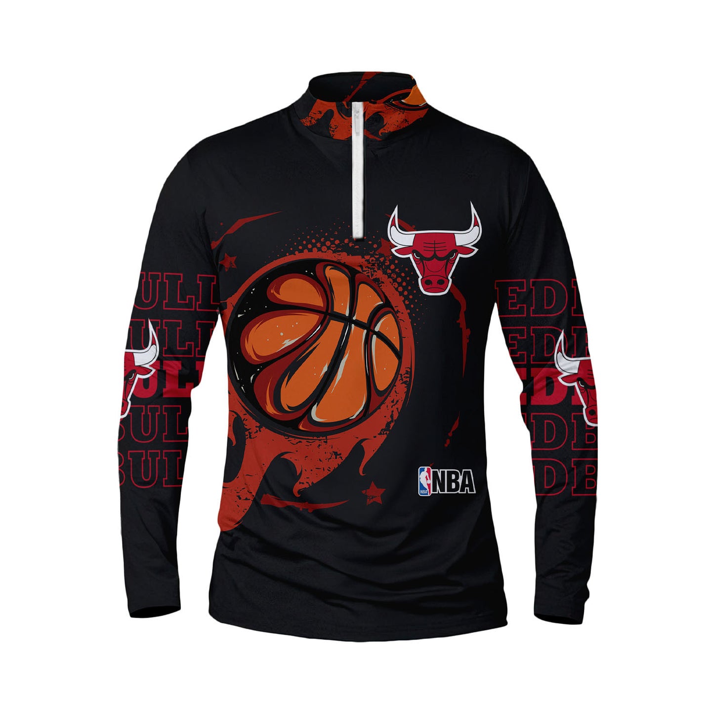 CB Basketball Michael Jordan Team 3D All Over Print Long Sleeve Quarter Zip Jersey