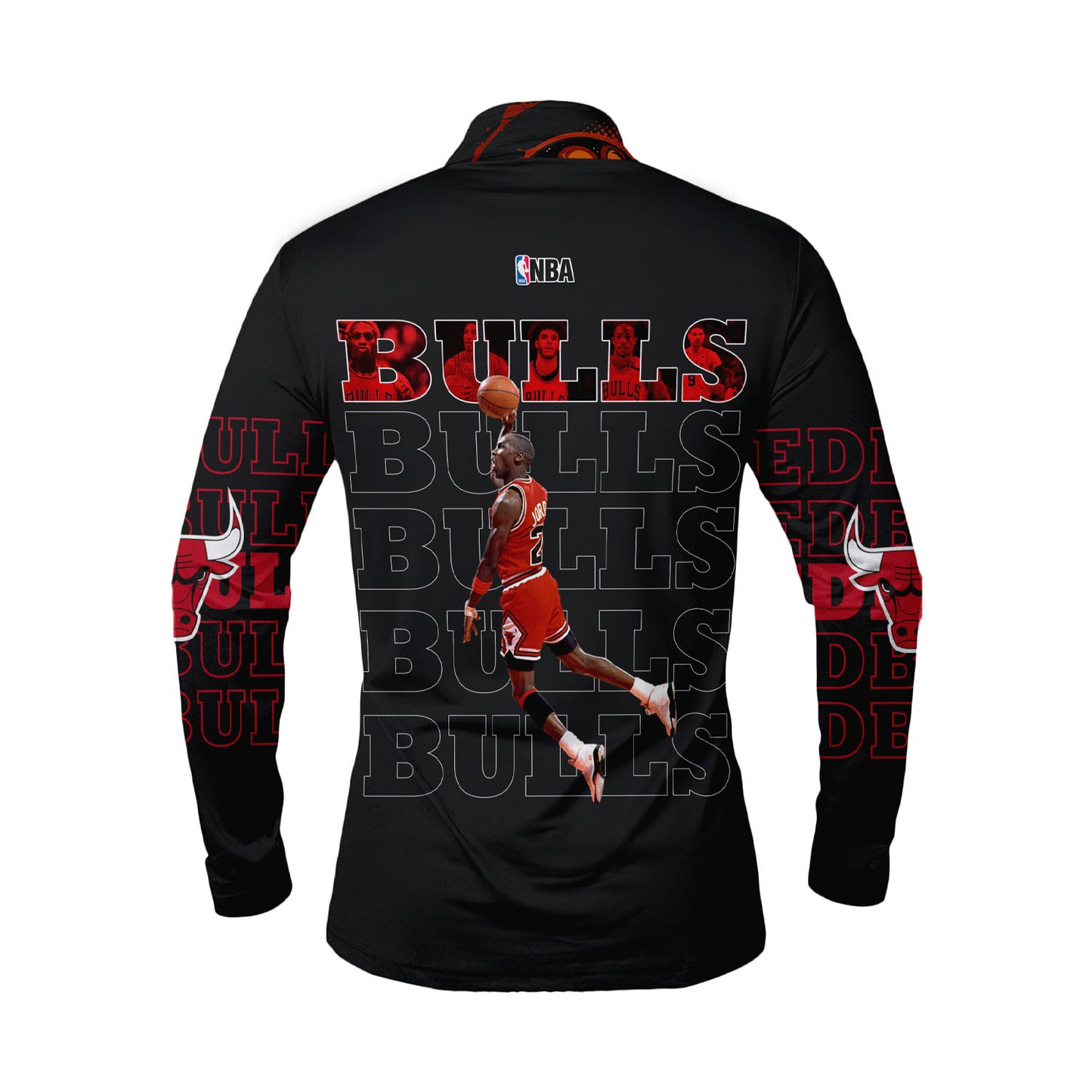 CB Basketball Michael Jordan Team 3D All Over Print Long Sleeve Quarter Zip Jersey