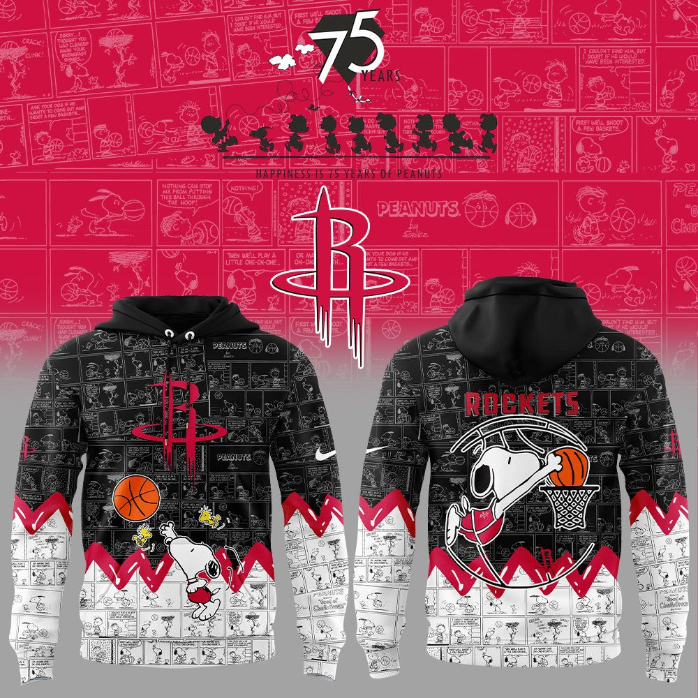 HR Basketball 75th Anniversary Of Peanuts 3D All Over Print Hoodie