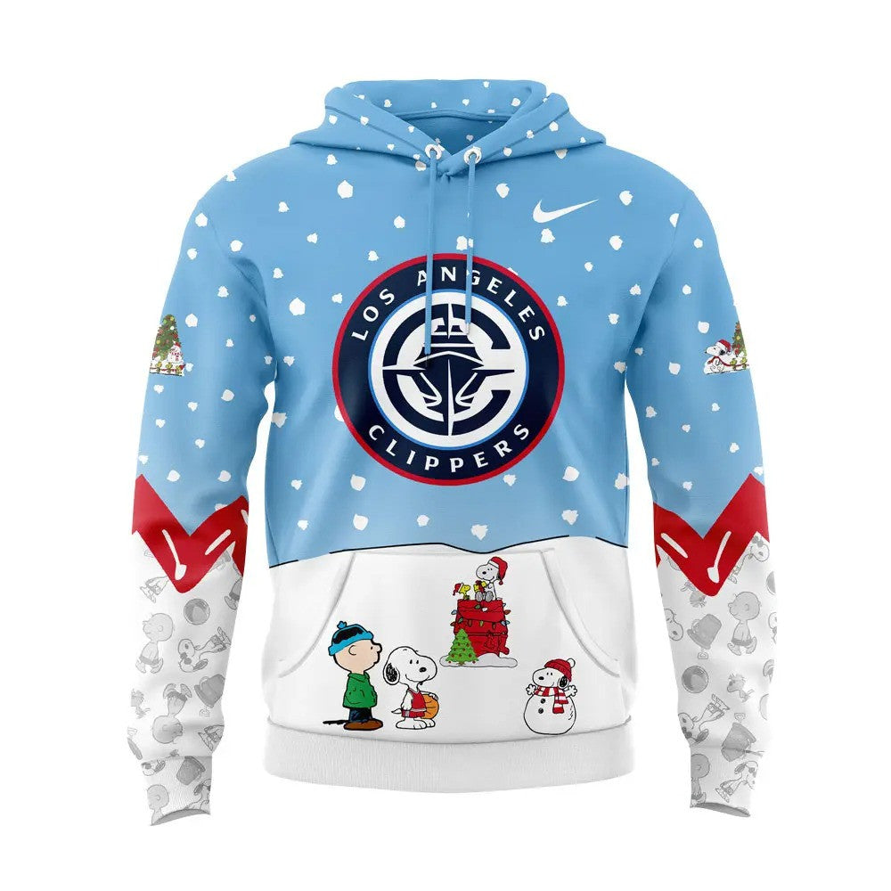 LA Clippers Basketball 75th Anniversary Of Peanuts And Snoopy Holiday Speciality 3D All Over Print Hoodie
