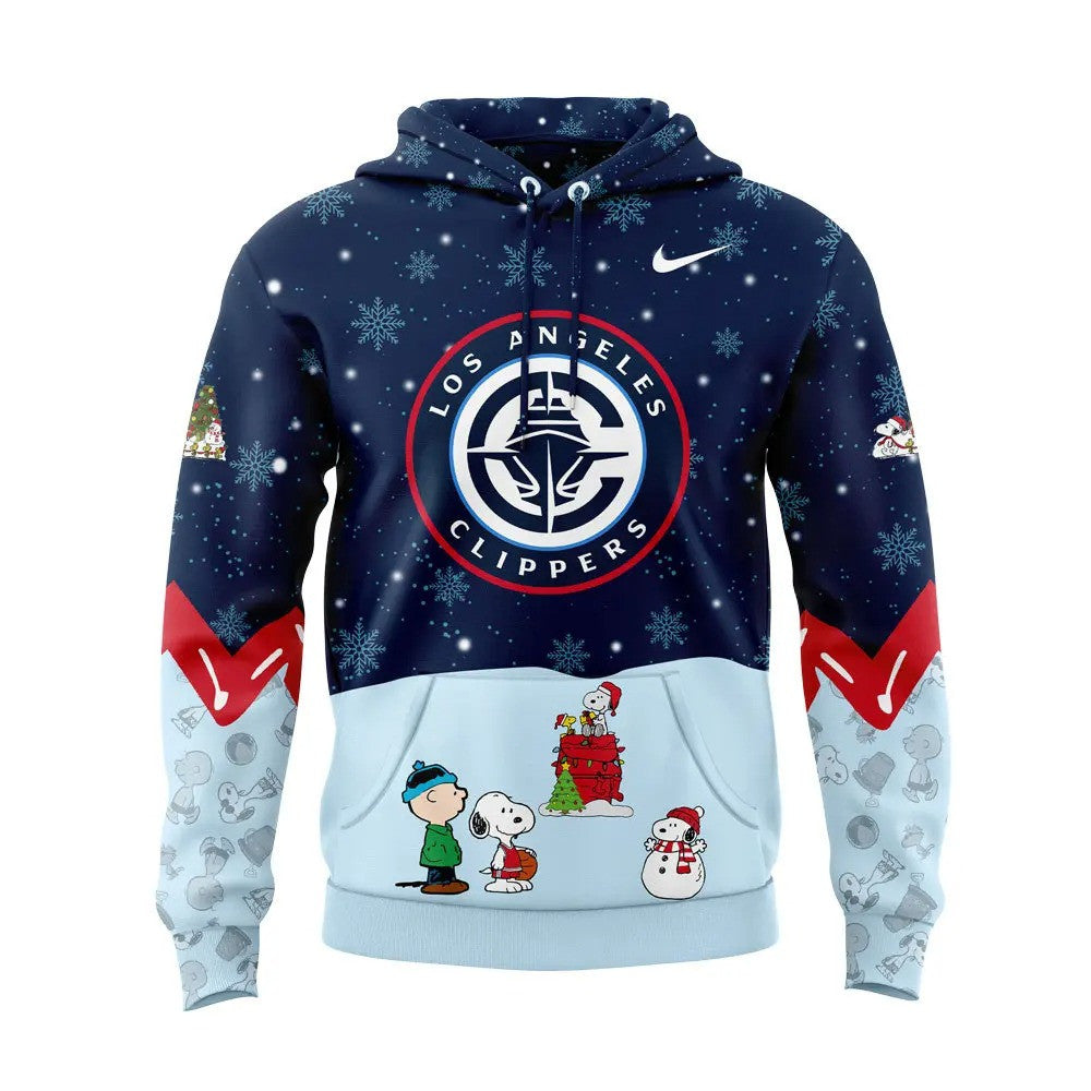 LA Clippers Basketball 75th Anniversary Of Peanuts And Snoopy Holiday Speciality 3D All Over Print Hoodie