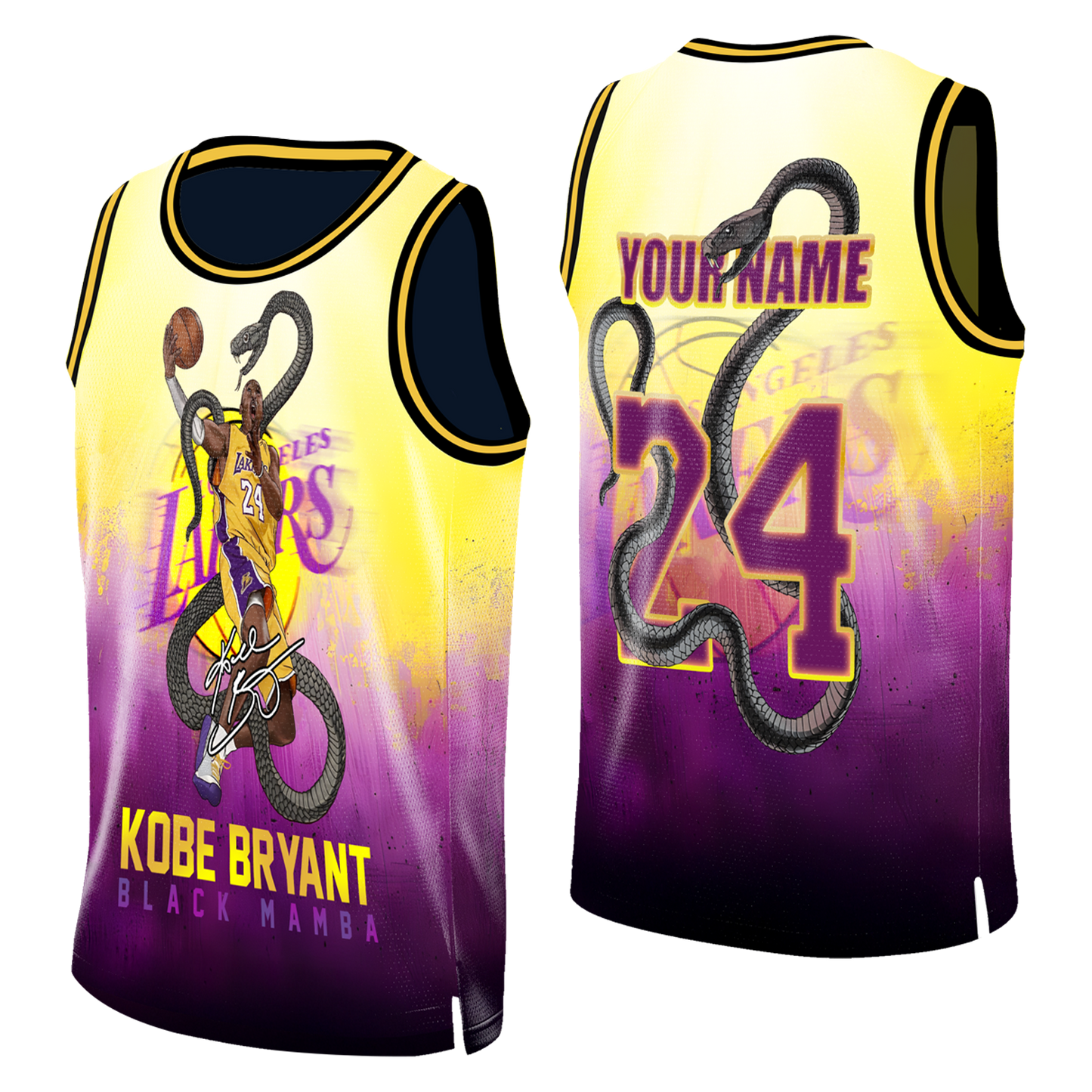 Kobe Bryant #24 Lakers Team 3D Basketball Jersey