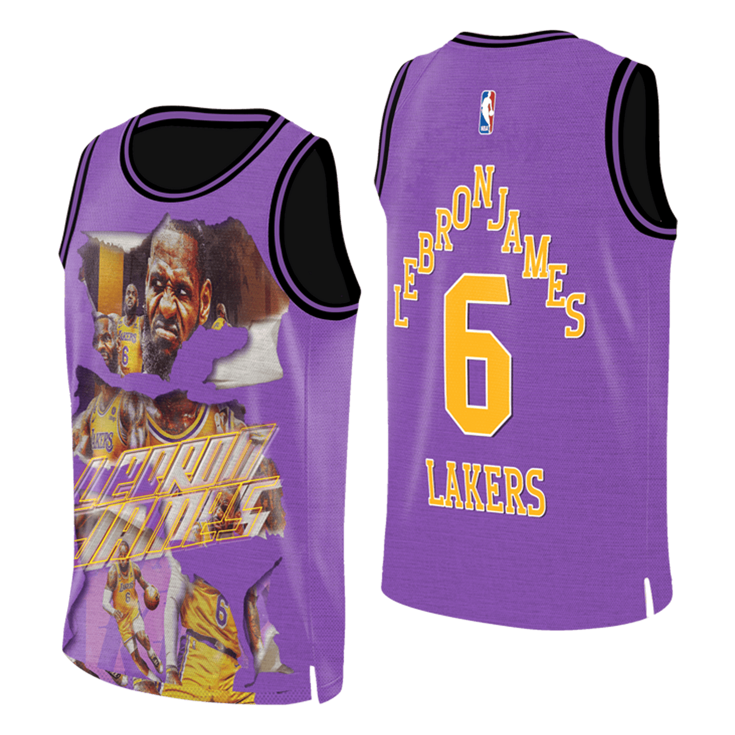 LeBron James #6 Lakers Team King James 3D Basketball Jersey
