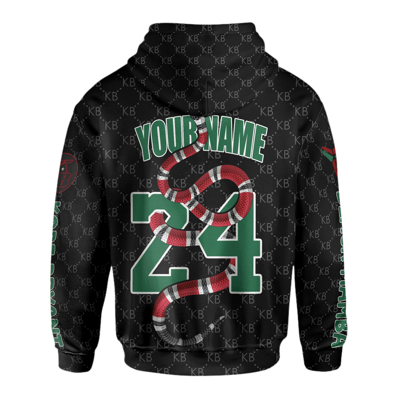Kobe Bryant Black Mamba Lakers #24 Custom 3D Hoodie
