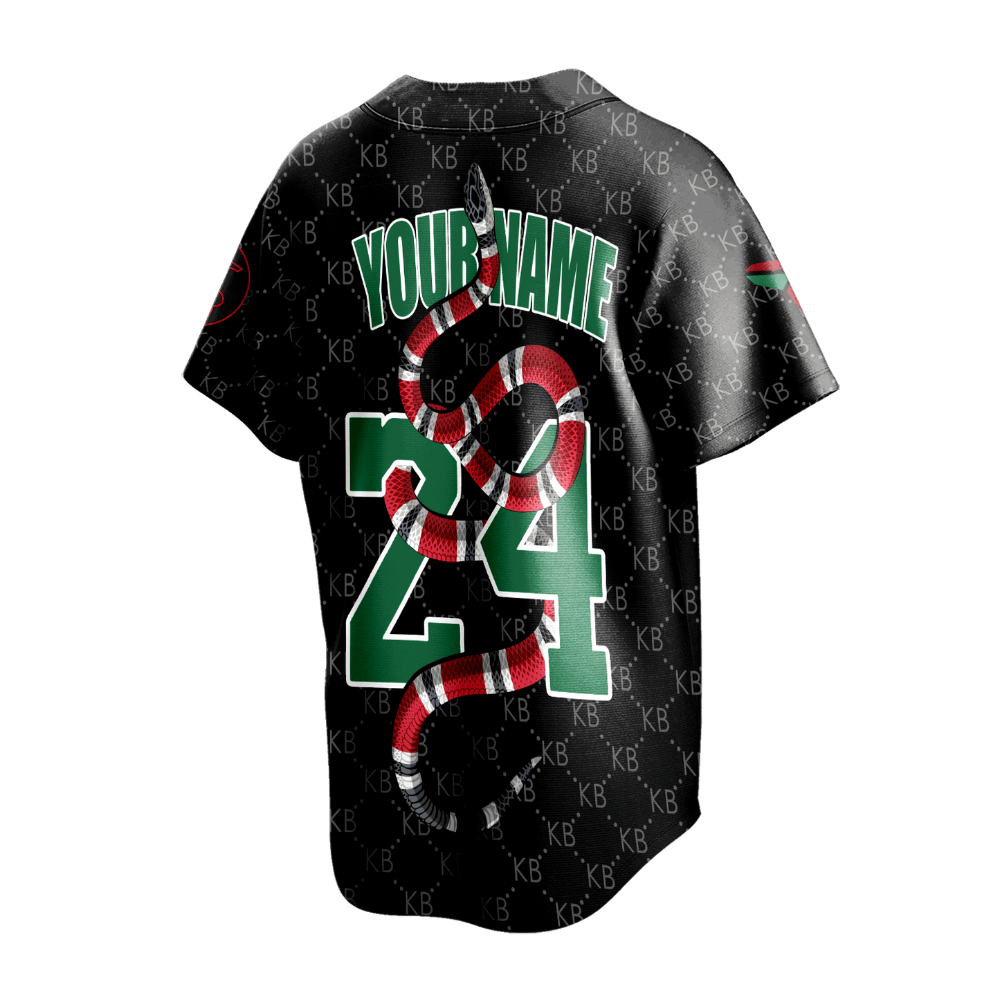 Kobe Bryant Black Mamba Lakers #24 Custom 3D Baseball Jersey