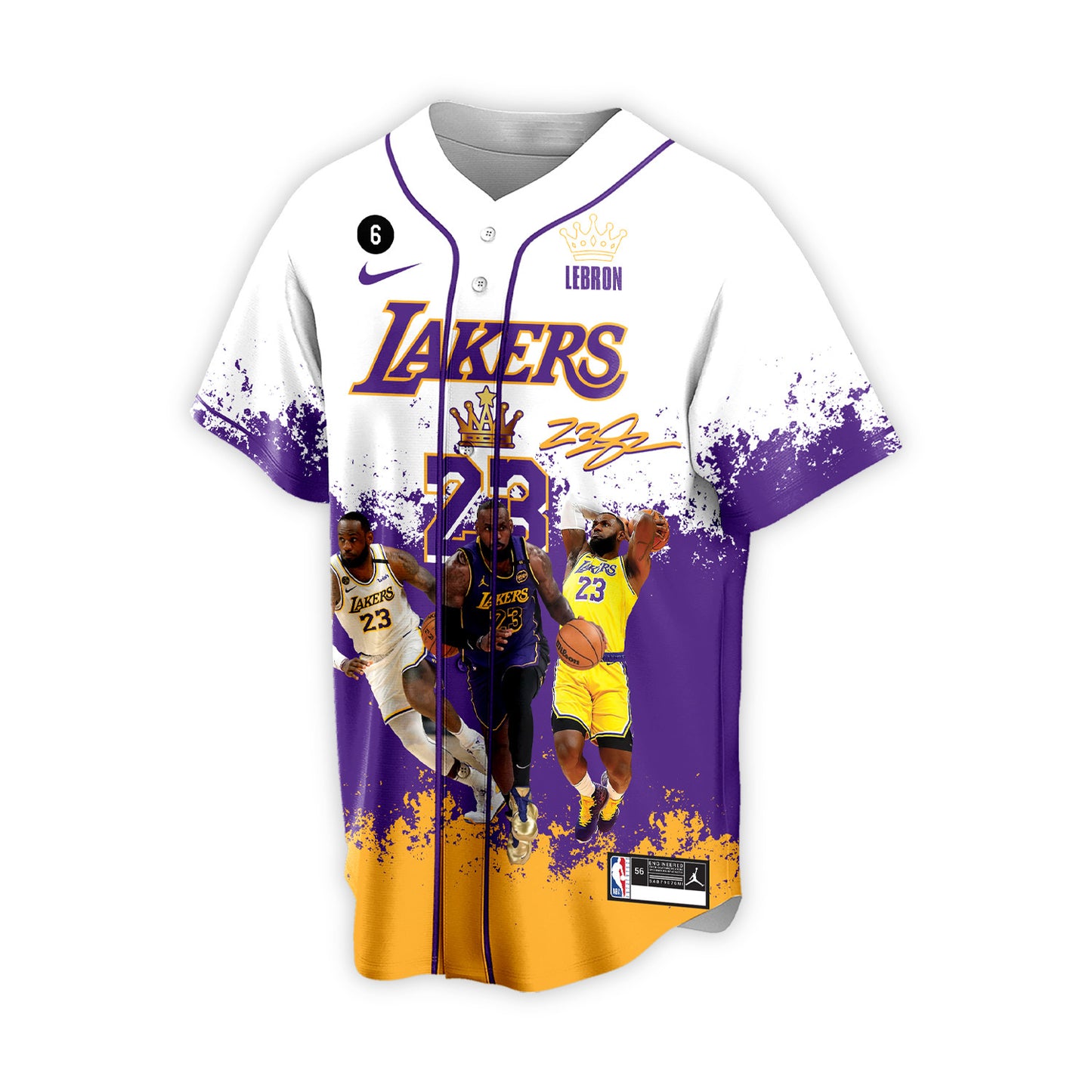 Lakers #23 LeBron James All-Time Leading Scorer 3D All Over Print Baseball Jersey