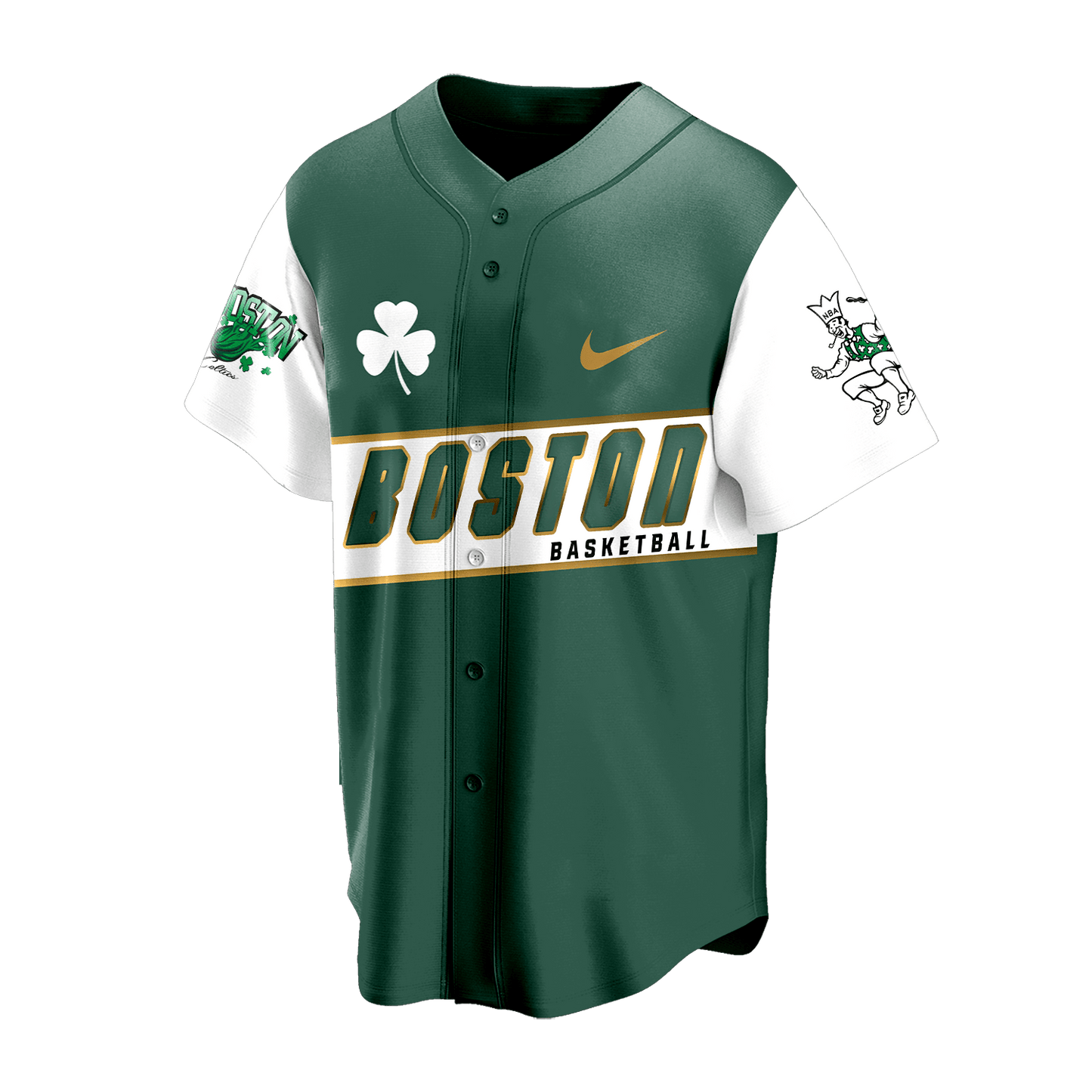 Boston Basketball Team Bleed Green 3D Baseball Jersey
