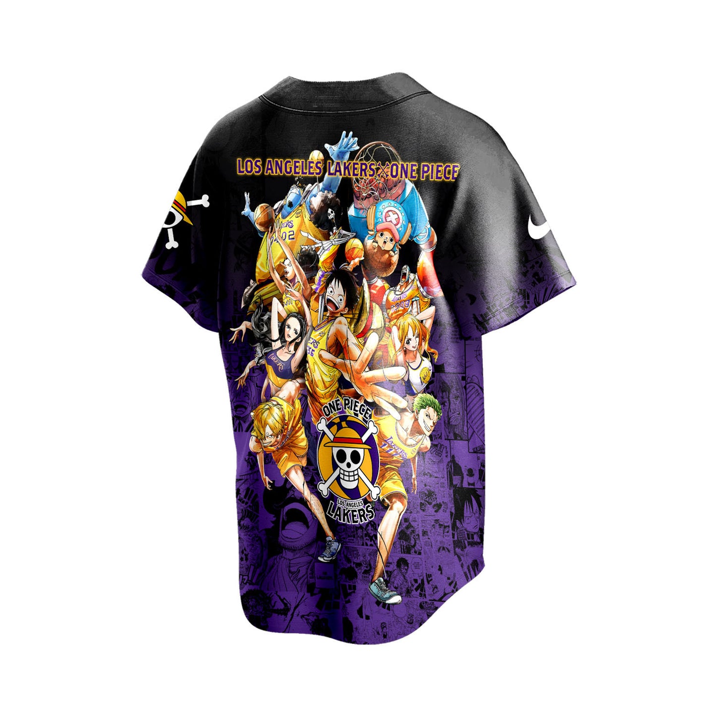 Lakers x One Piece Game Night Collab 3D All Over Print Baseball Jersey
