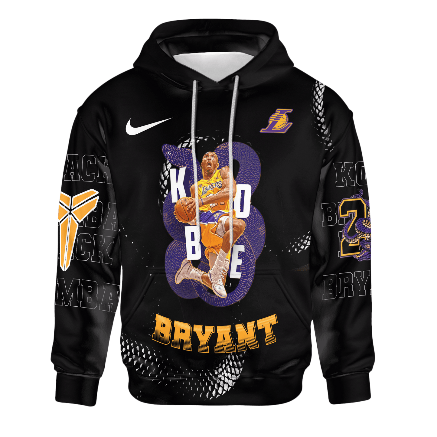 Kobe Bryant Black Mamba Lakers #24 3D Hoodie