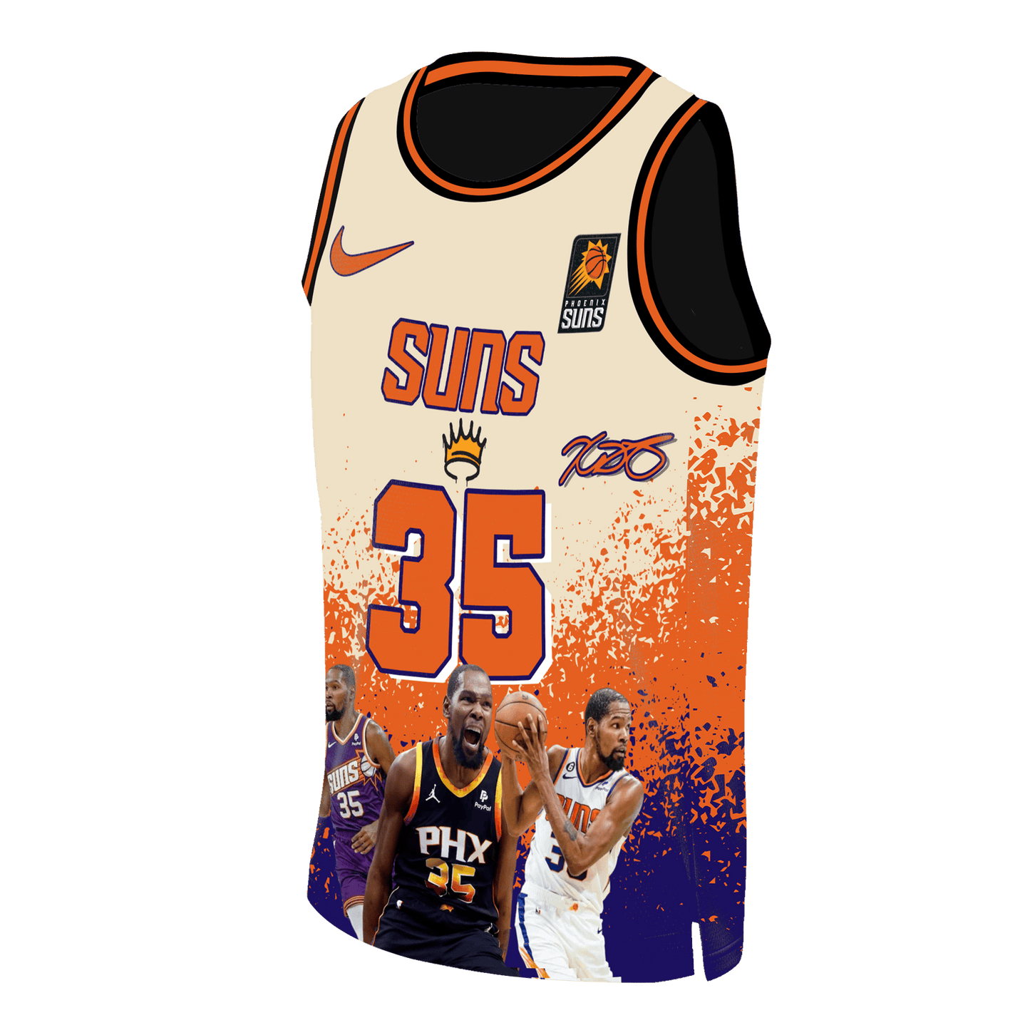 Kevin Durant #35 All-Time Pure Scorer Suns Basketball Team 3D Basketball Jersey