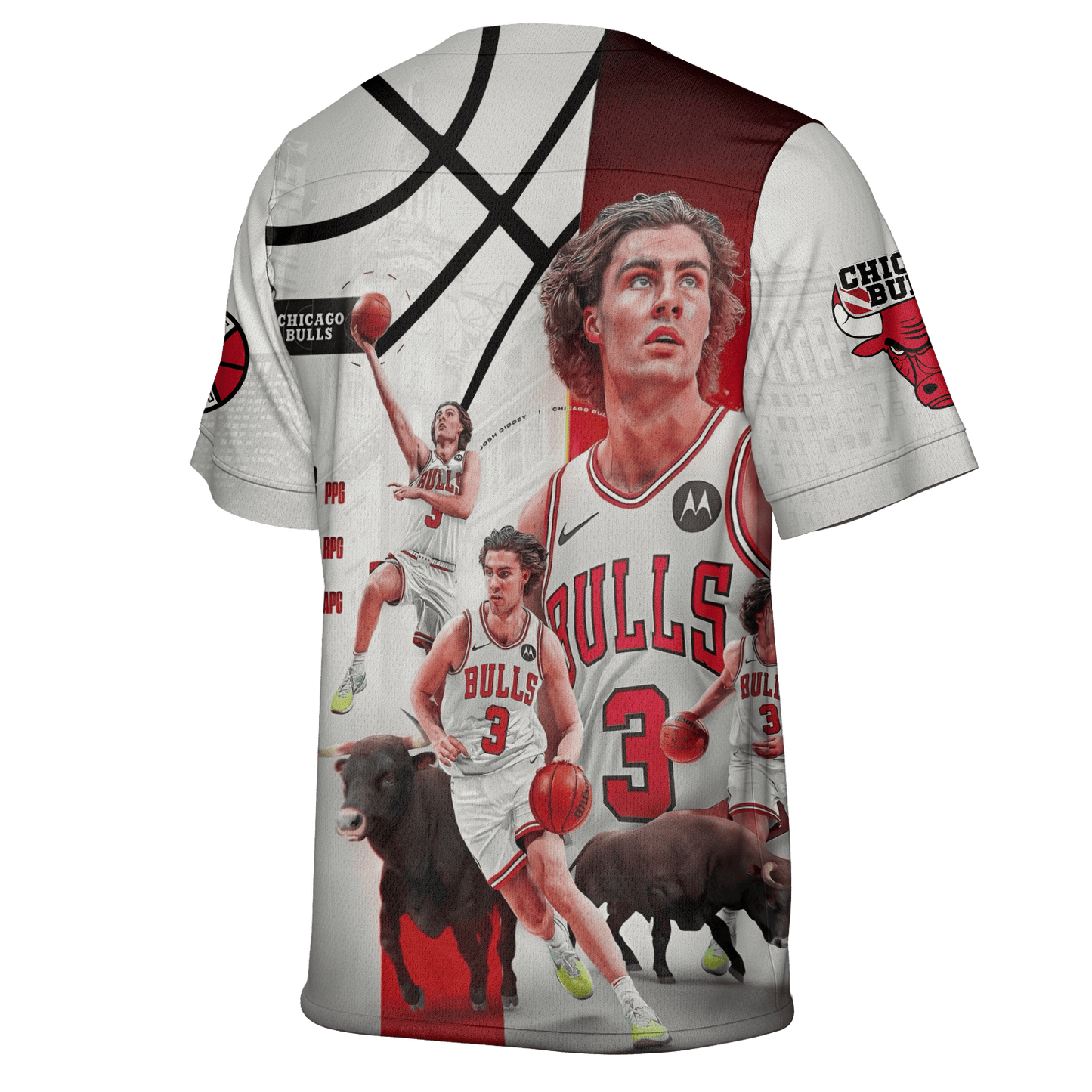 Josh Giddey #3 Chicago Basketball Team 3D Football Jersey