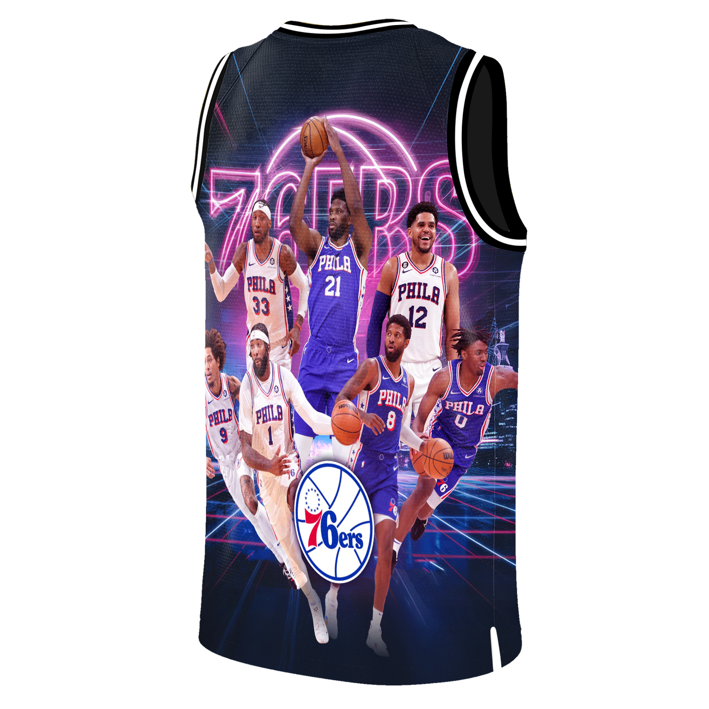 Embiid George Maxey Philadelphia Basketball Team 3D Basketball Jersey