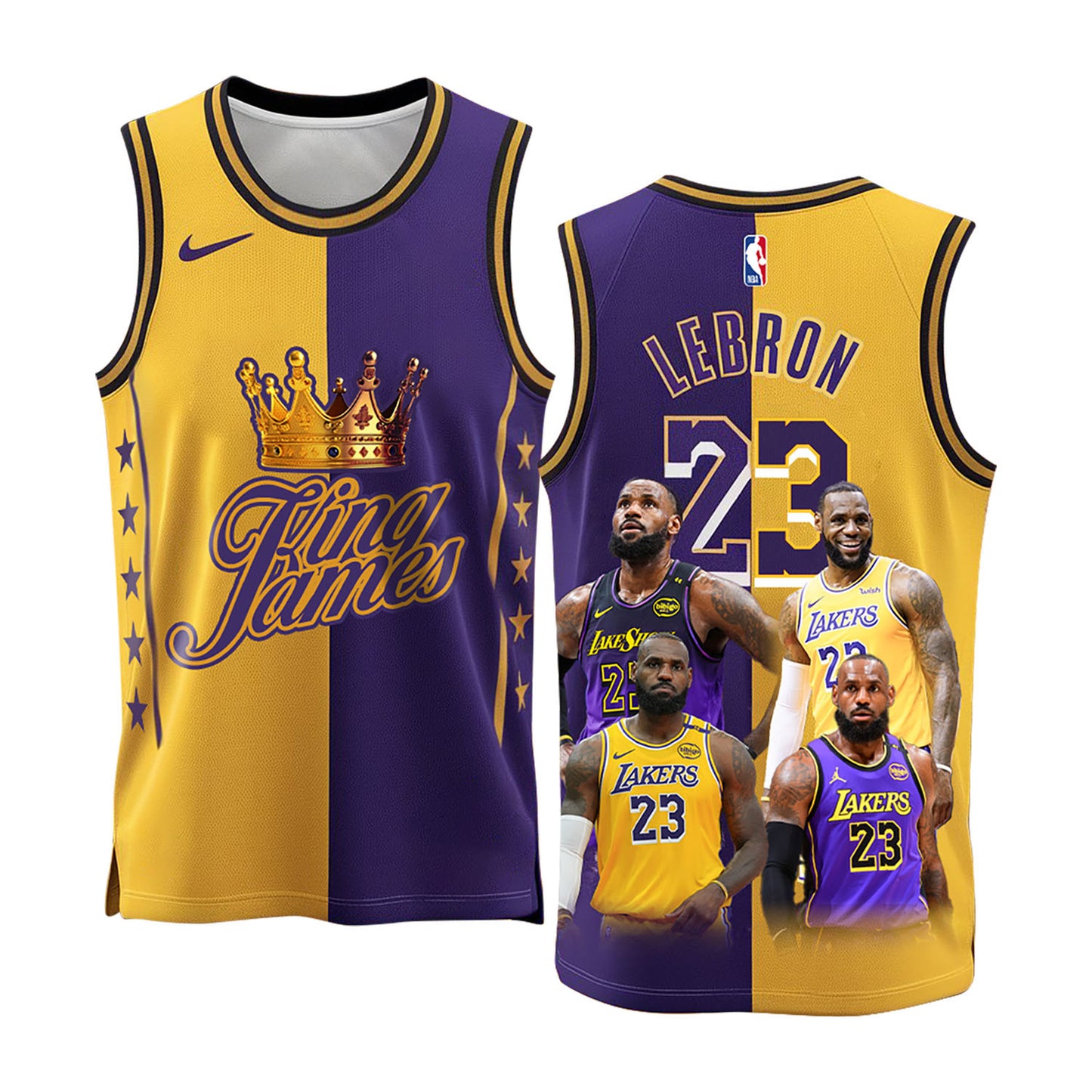 King James #23 Lakers King Of The Hill Basketball Team 3D Basketball Jersey
