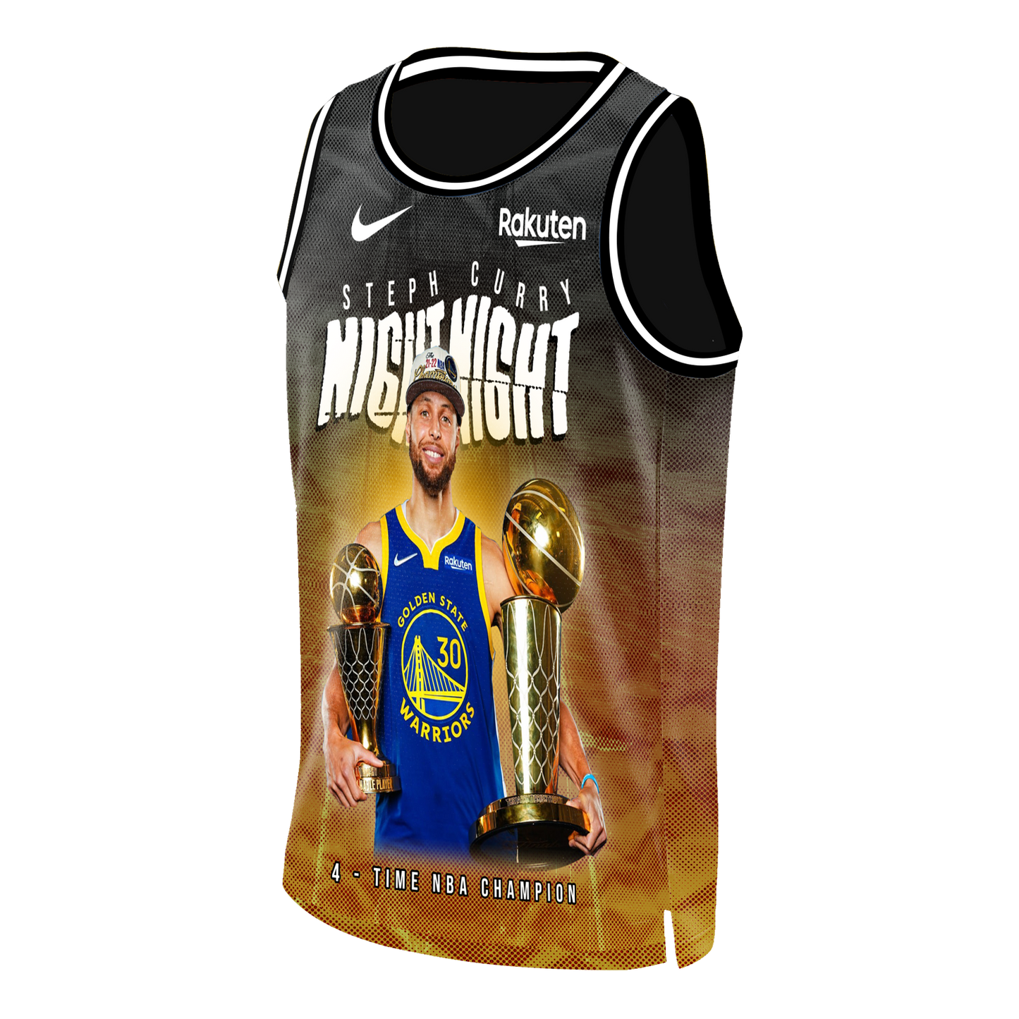 Golden State Basketabll Stephen Curry #30 Night Night 3D Basketball Jersey