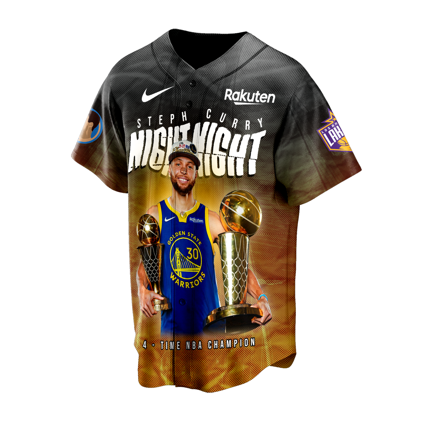 Golden State Basketabll Stephen Curry #30 Night Night 3D Baseball Jersey