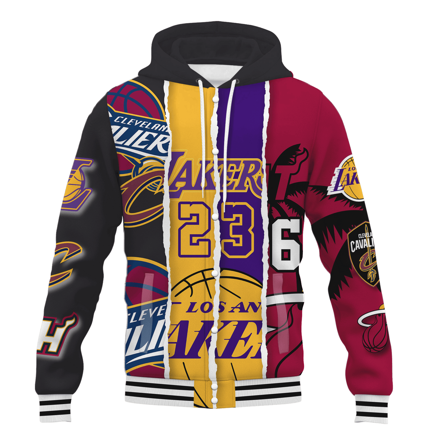 LeBron James #23 Lakers Legacy 3D Hooded Varsity Jacket
