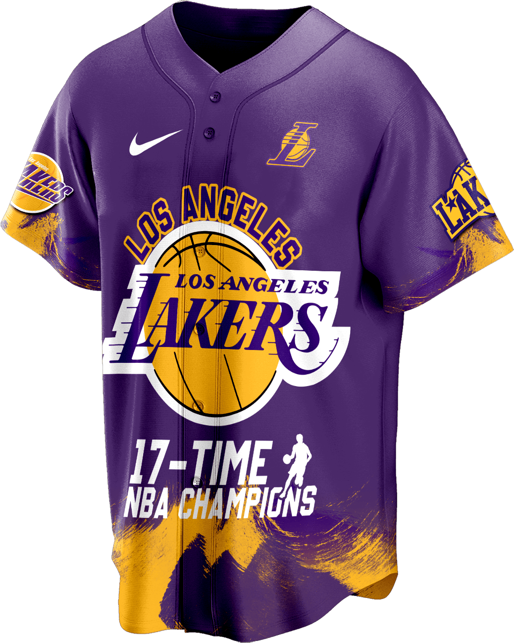 Lakers Basketball Team 17-Time Champions 3D Baseball Jersey