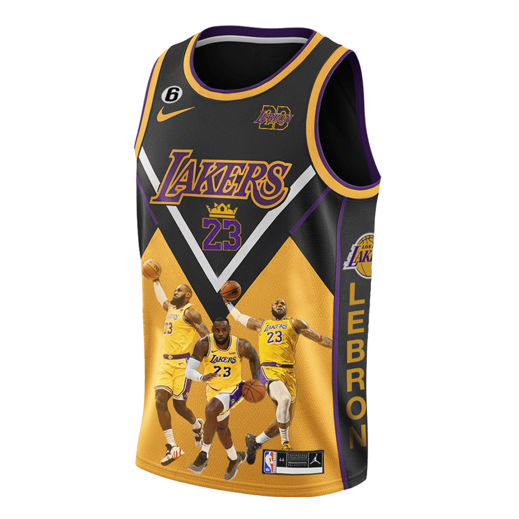 Lakers LeBron James #23 Show Time 3D Basketball Jersey
