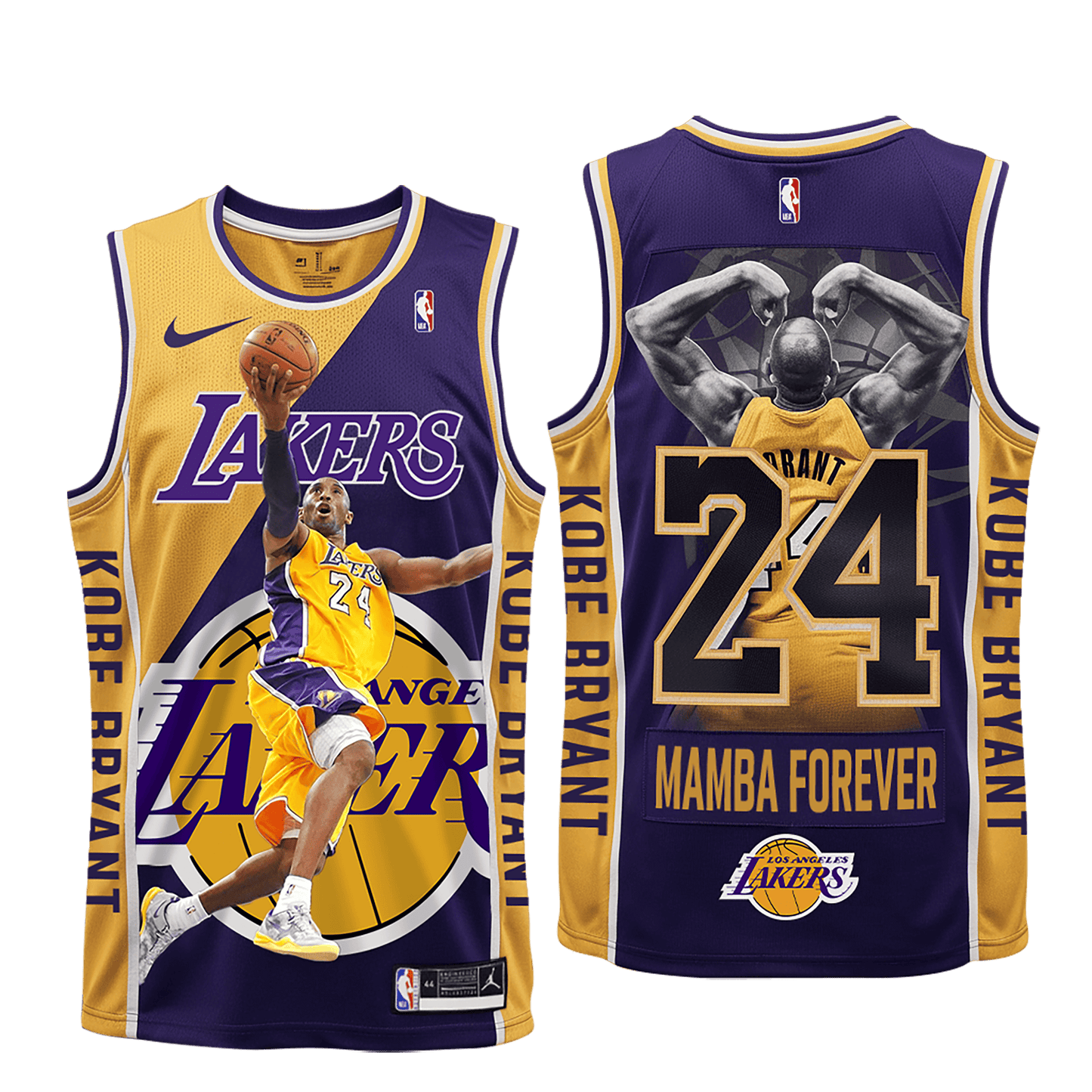 Mamba Forever Lakers Kobe Bryant #24 Legend 3D Basketball Jersey