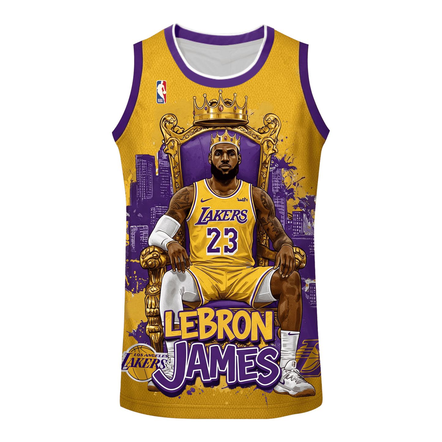 Lebron James #23 King James 4X Champions 3D Basketball Jersey
