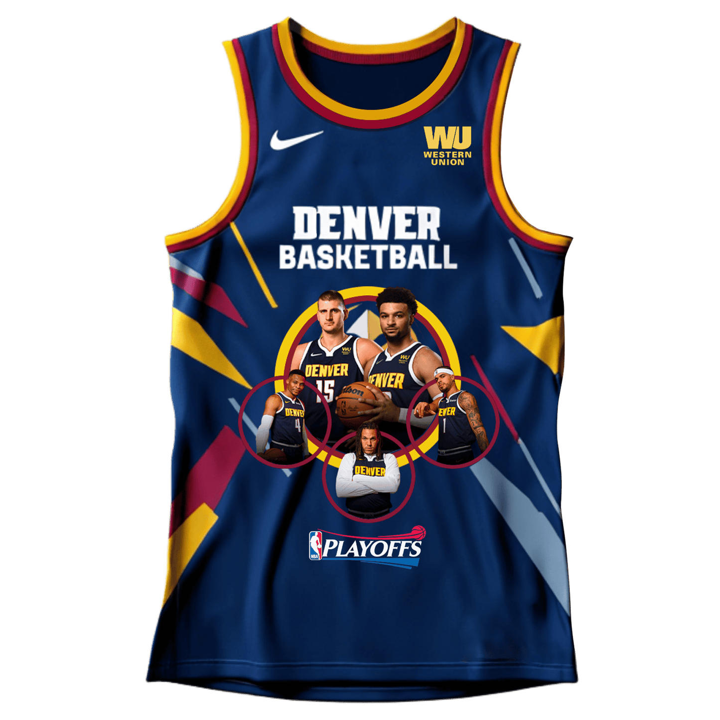 Denver Basketball Western Conference Playoffs 2025 3D Basketball Jersey