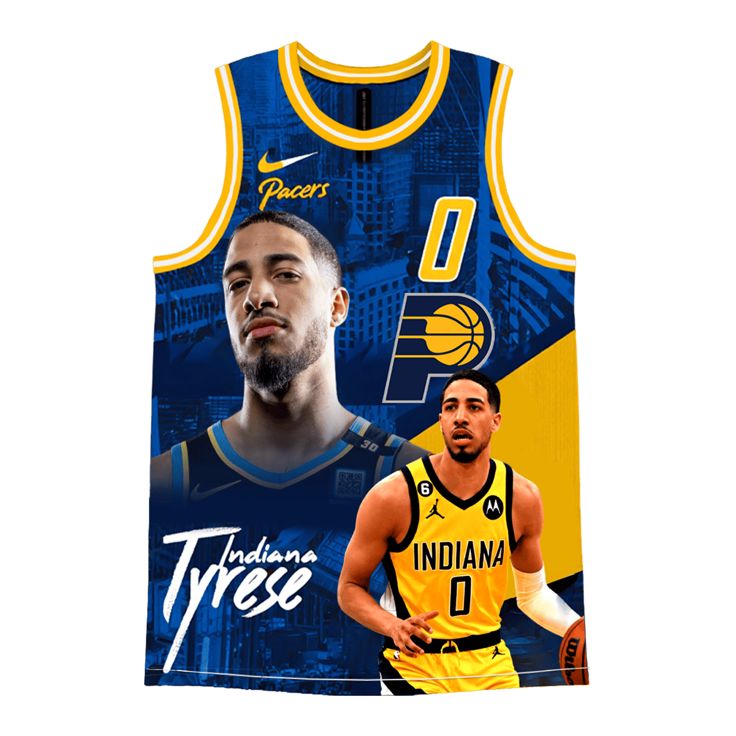 Indiana Basketball Tyrese Haliburton #0 Pacers Team 3D Basketball Jersey