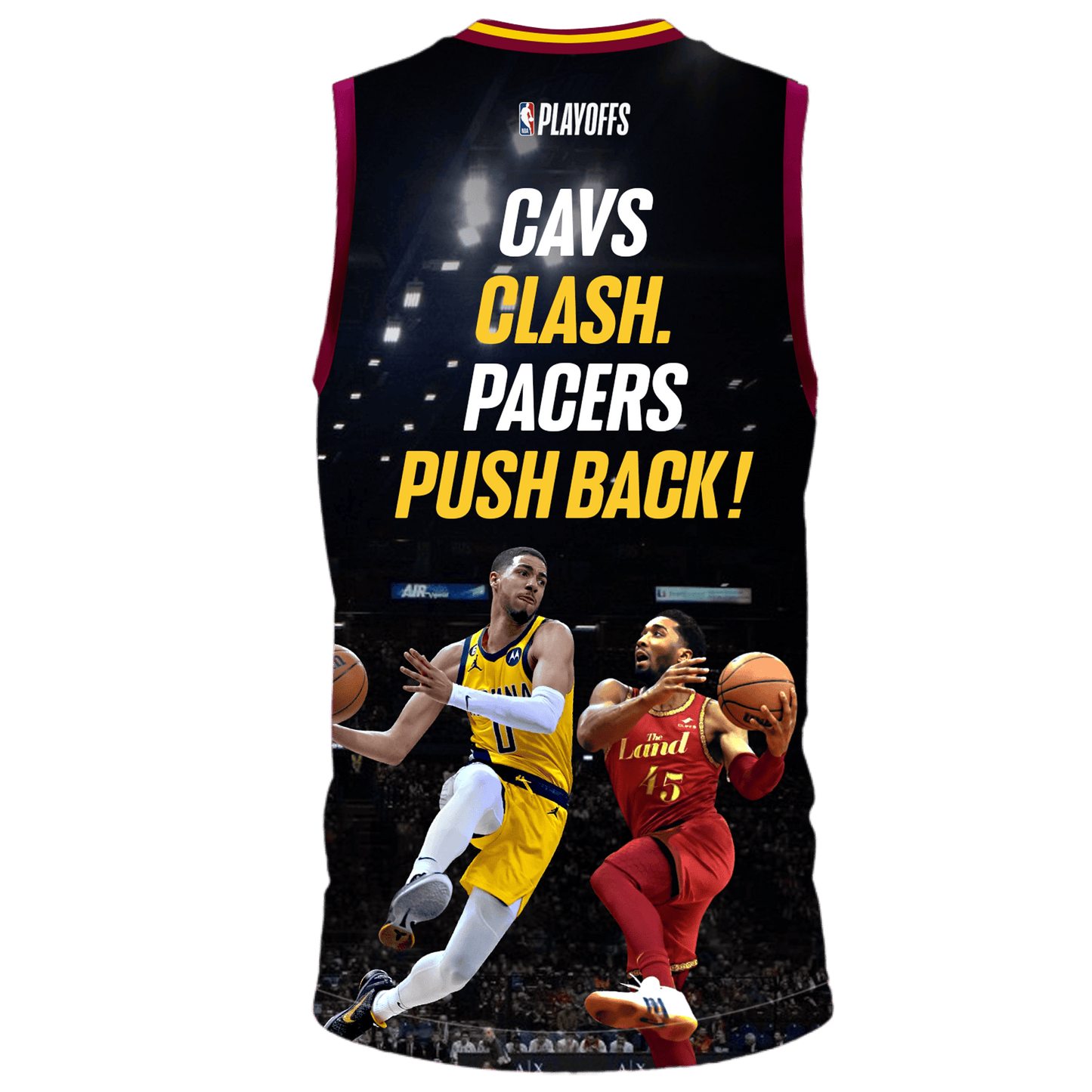 Cavaliers vs Pacers 2025 Playoffs Cavs Clash Pacers Push Back 3D Basketball Jersey