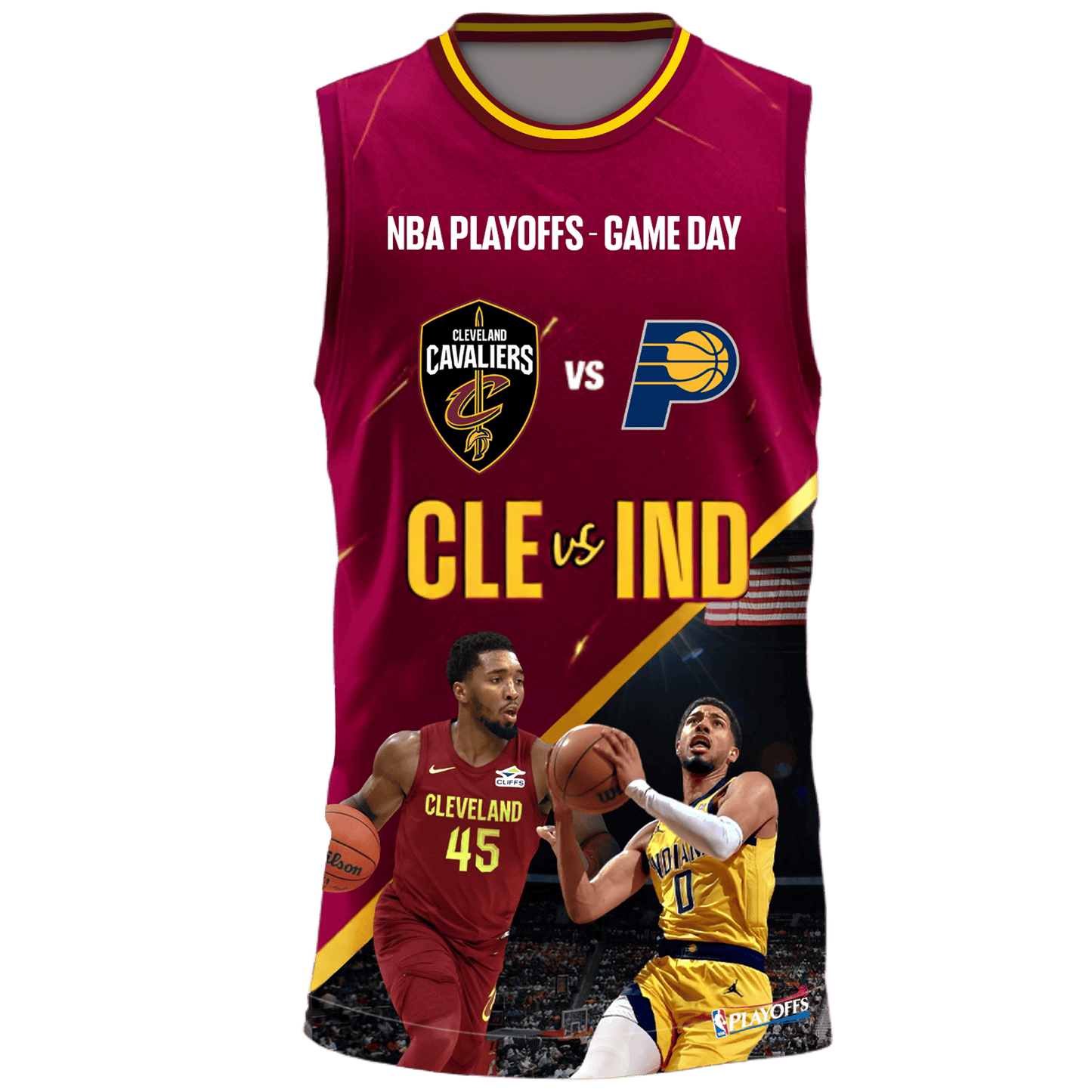 Cavaliers vs Pacers 2025 Playoffs Cavs Clash Pacers Push Back 3D Basketball Jersey