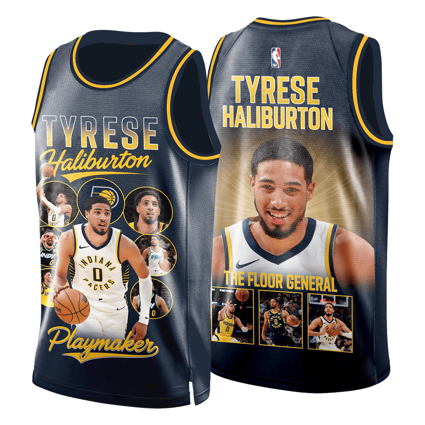 Indiana Basketball Tyrese Haliburton #0 Pacers Team 3D Basketball Jersey
