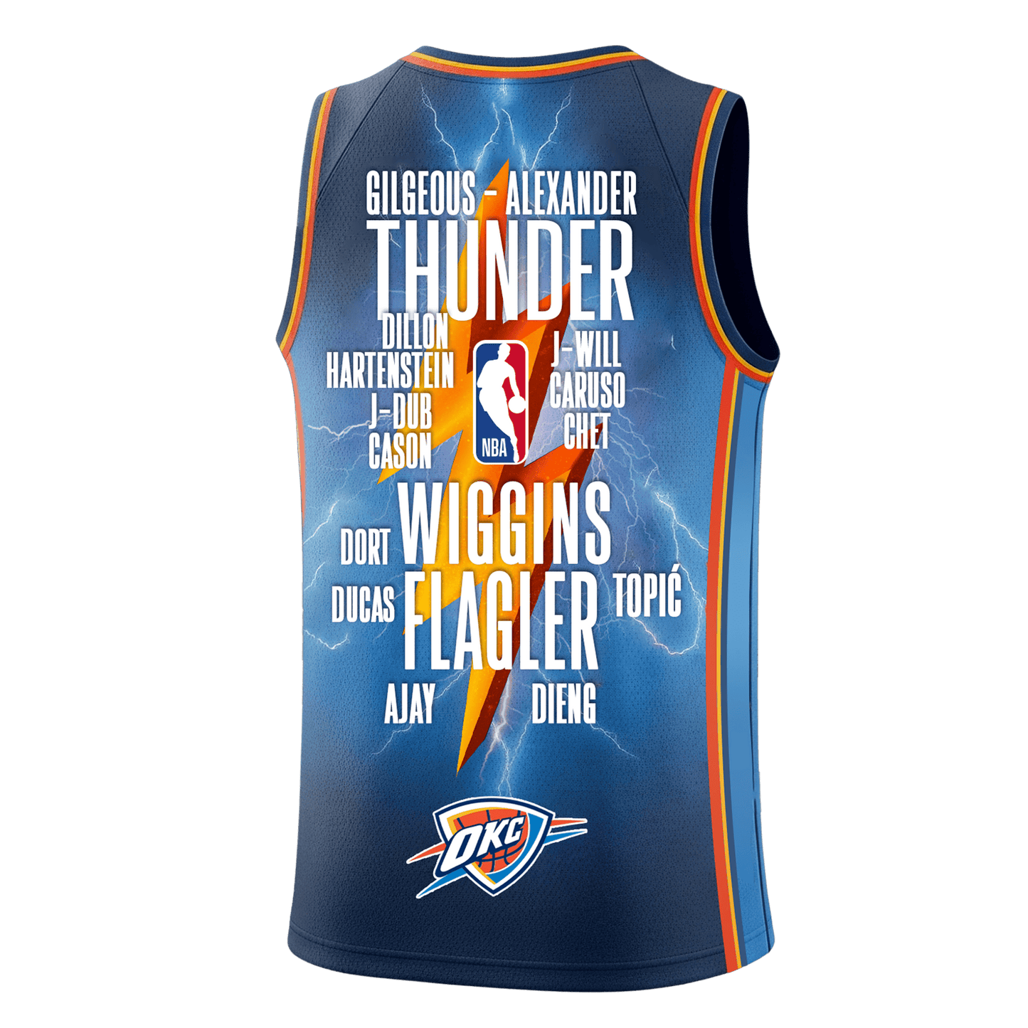 Oklahoma City Basketball Finals Champions 2024-25 Thunder Team 3D Basketball Jersey