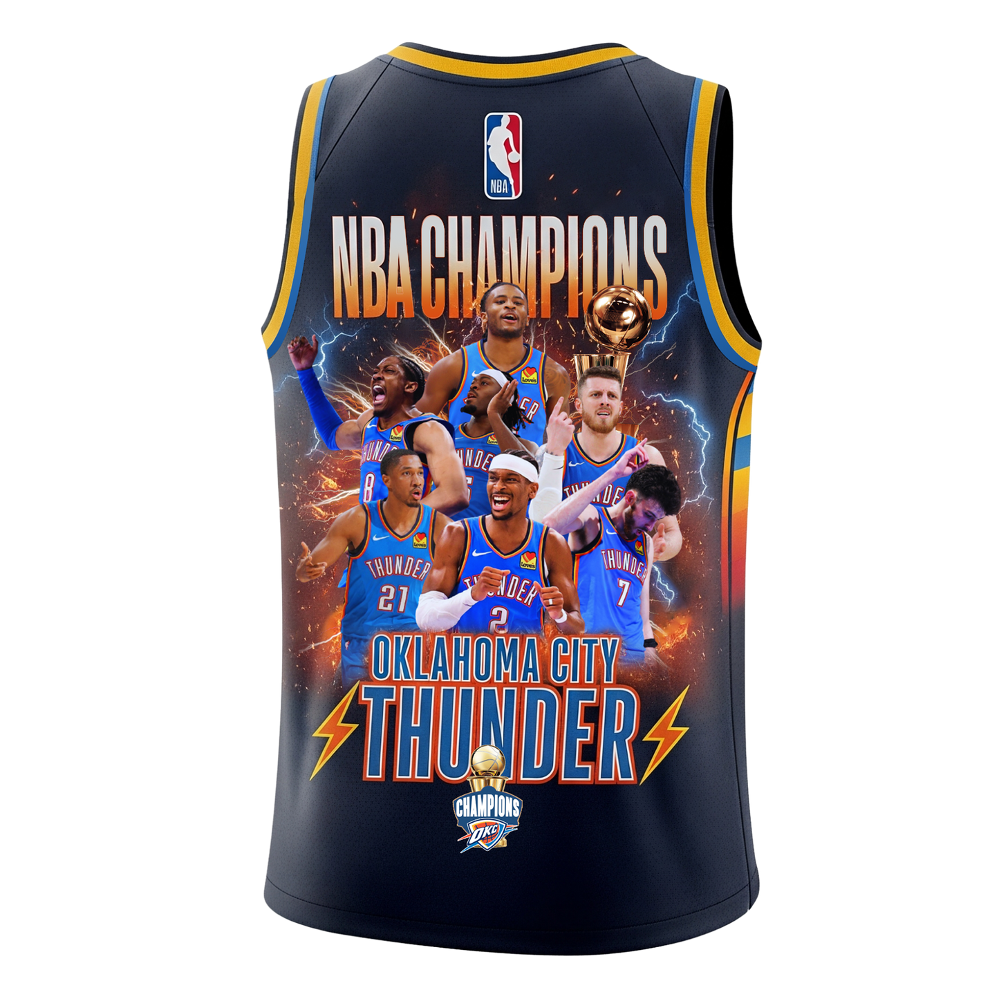 Oklahoma City Basketball Finals Champion 2024-25 Thunder Team 3D Basketball Jersey