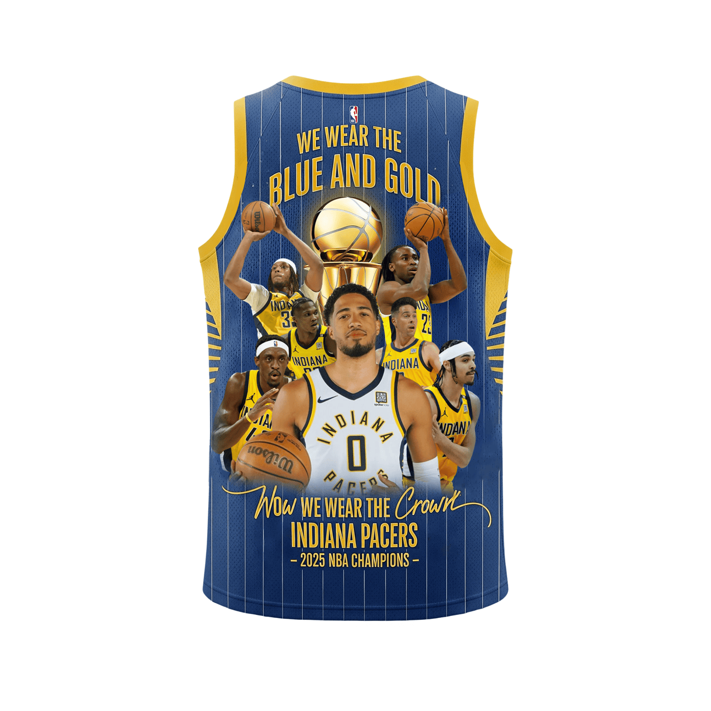 We Wear The Blue And Gold Indiana Basketball Pacers Team 3D Basketball Jersey
