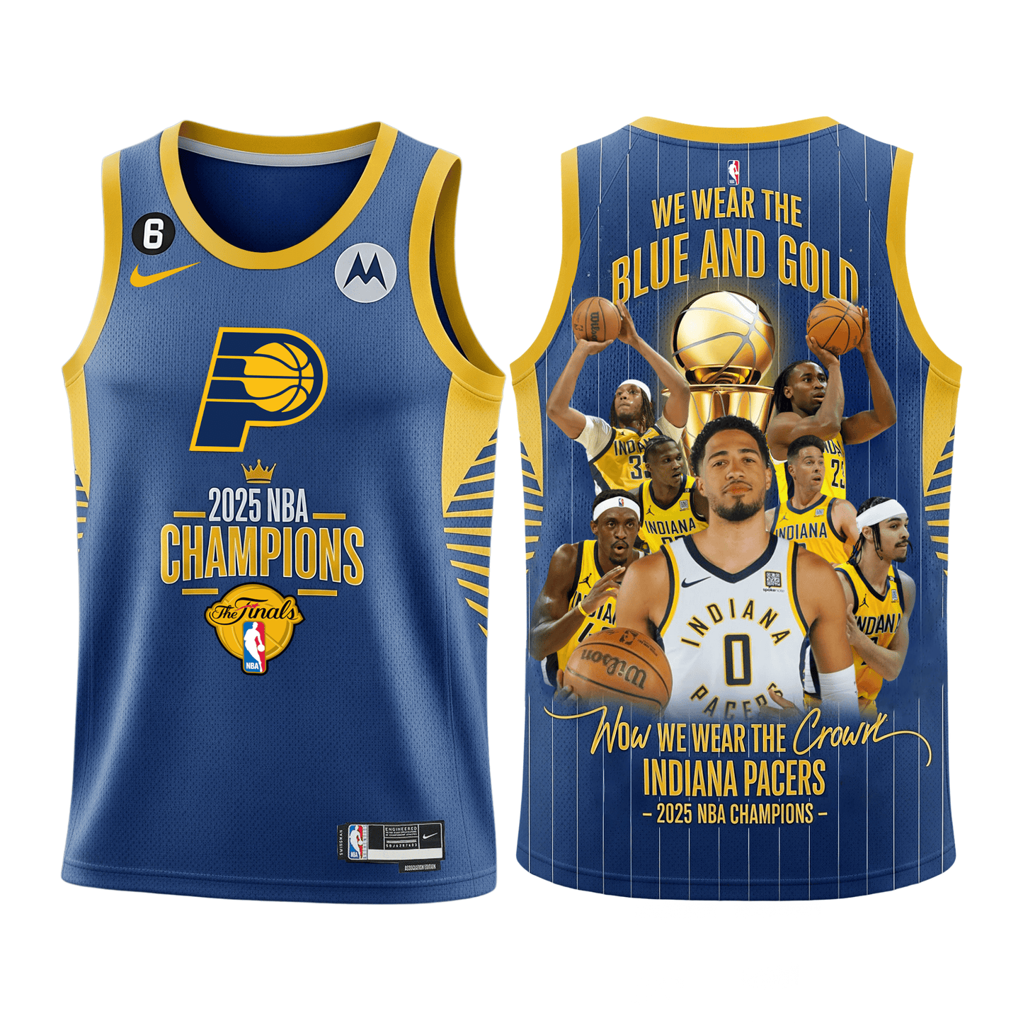 We Wear The Blue And Gold Indiana Basketball Pacers Team 3D Basketball Jersey