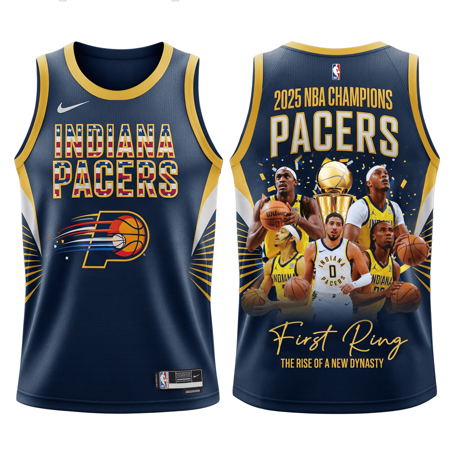 The Rise Of A New Dynasty Indiana Basketball Pacers Team 3D Basketball Jersey