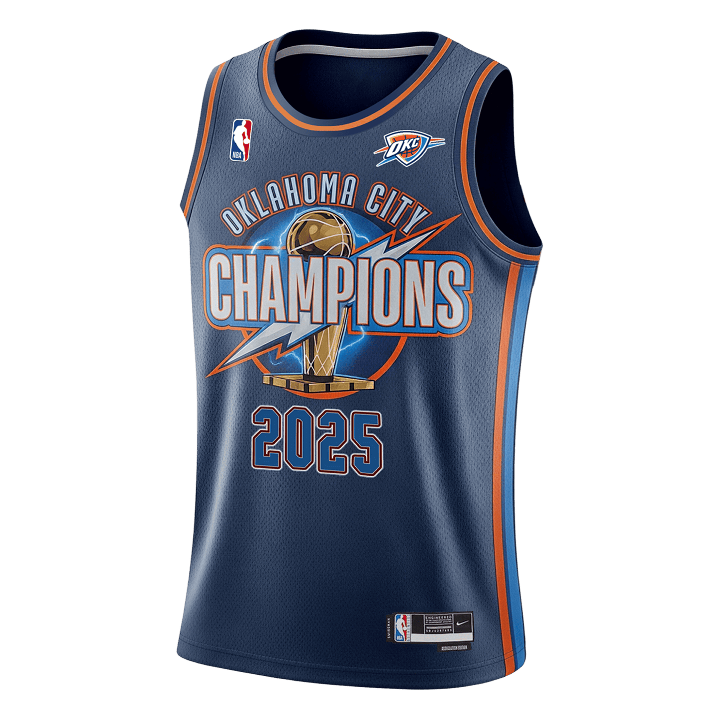 Oklahoma City Basketball Loud City Finals Champions 2024-25 3D Basketball Jersey