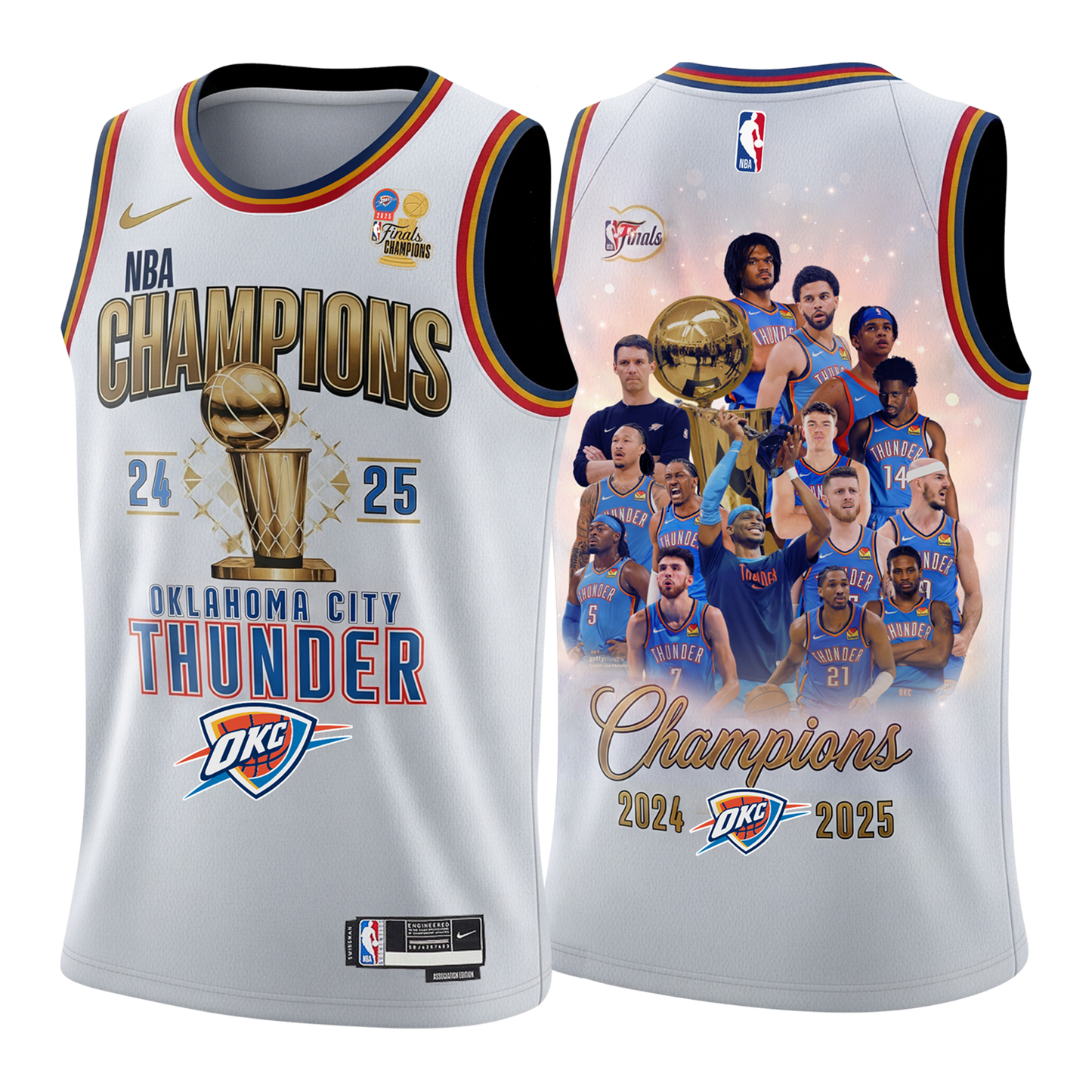Oklahoma City Basketball 2024-25 Finals Champions 3D Basketball Jersey
