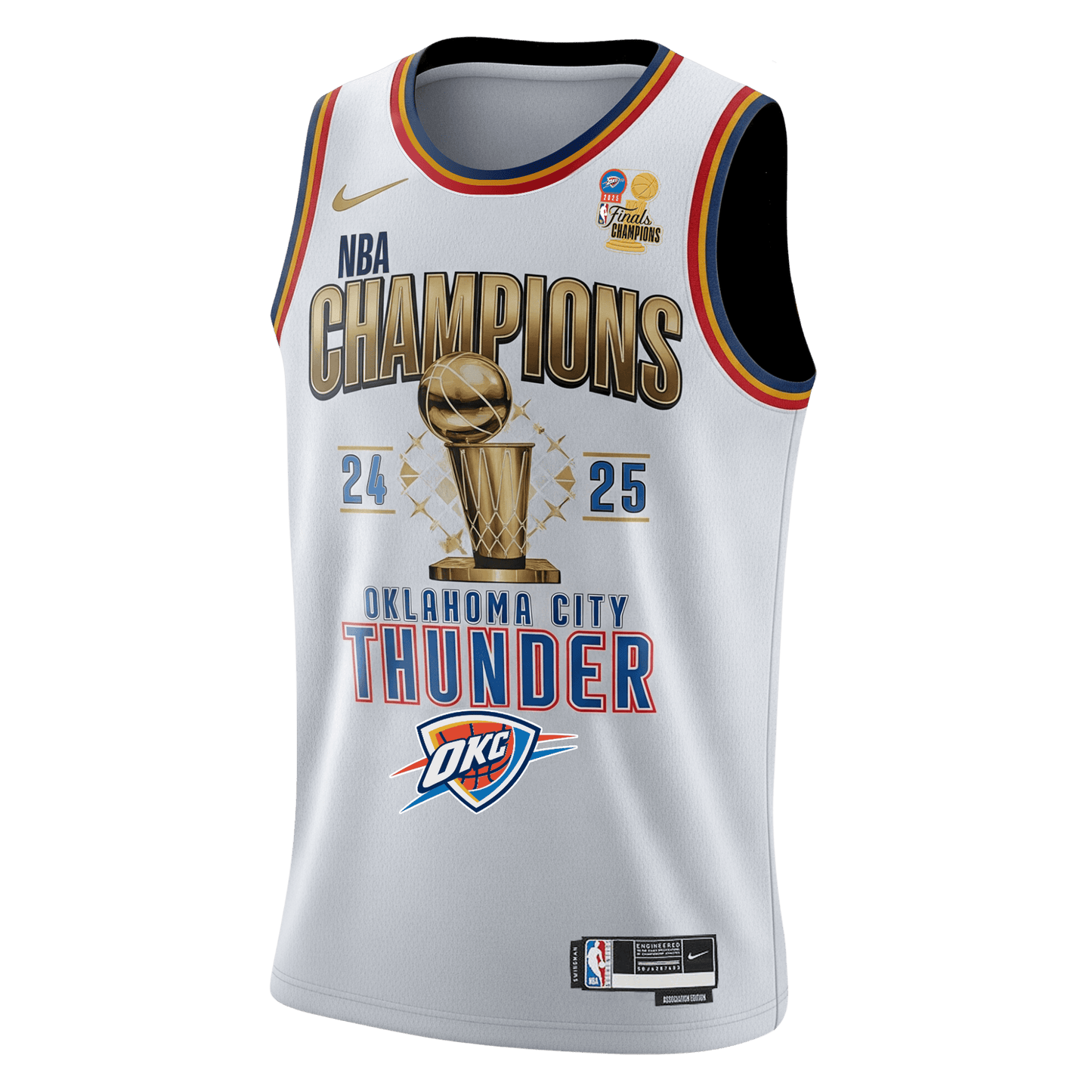 Oklahoma City Basketball 2024-25 Finals Champions 3D Basketball Jersey