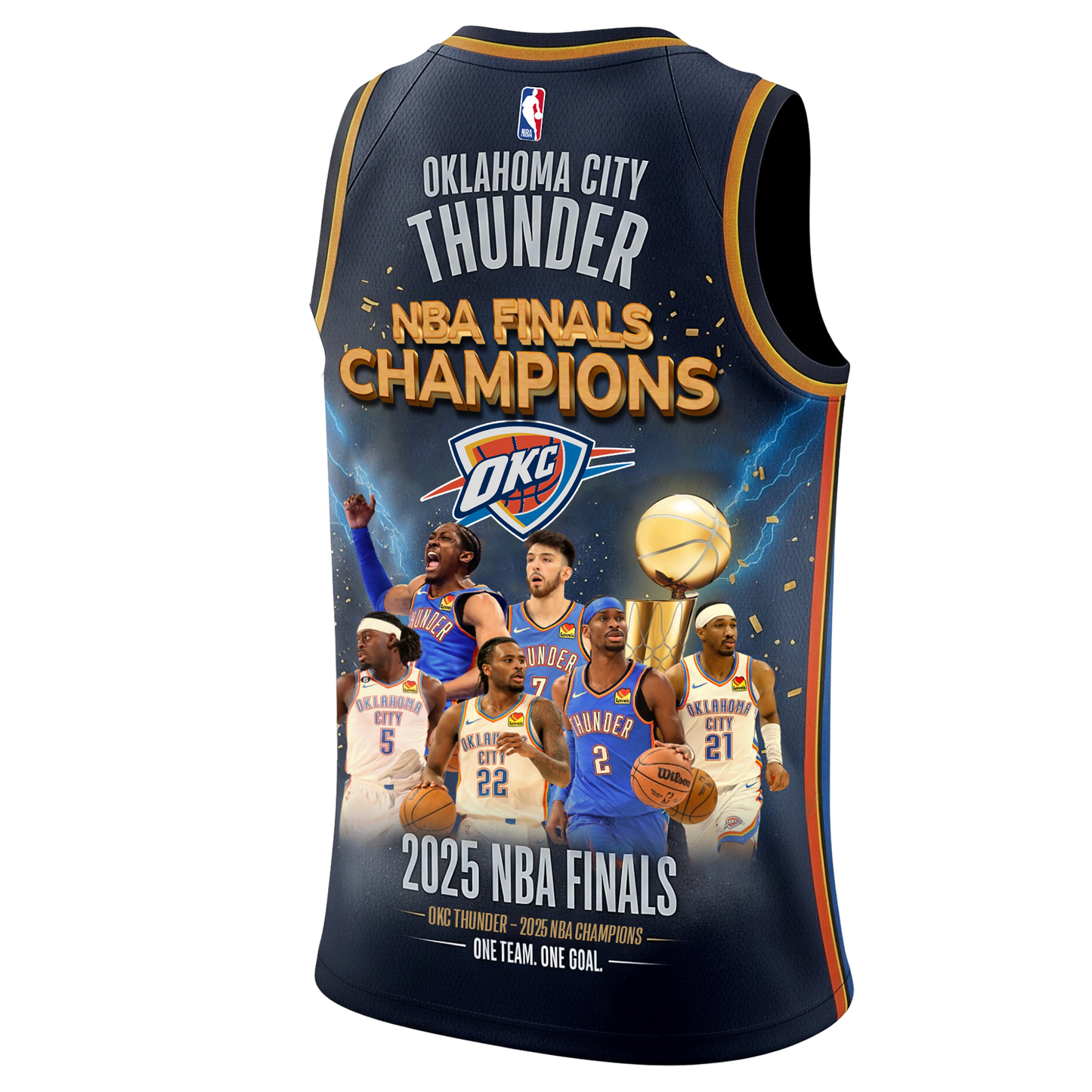 Oklahoma City Basketball 2024-25 Finals Champions 3D Basketball Jersey