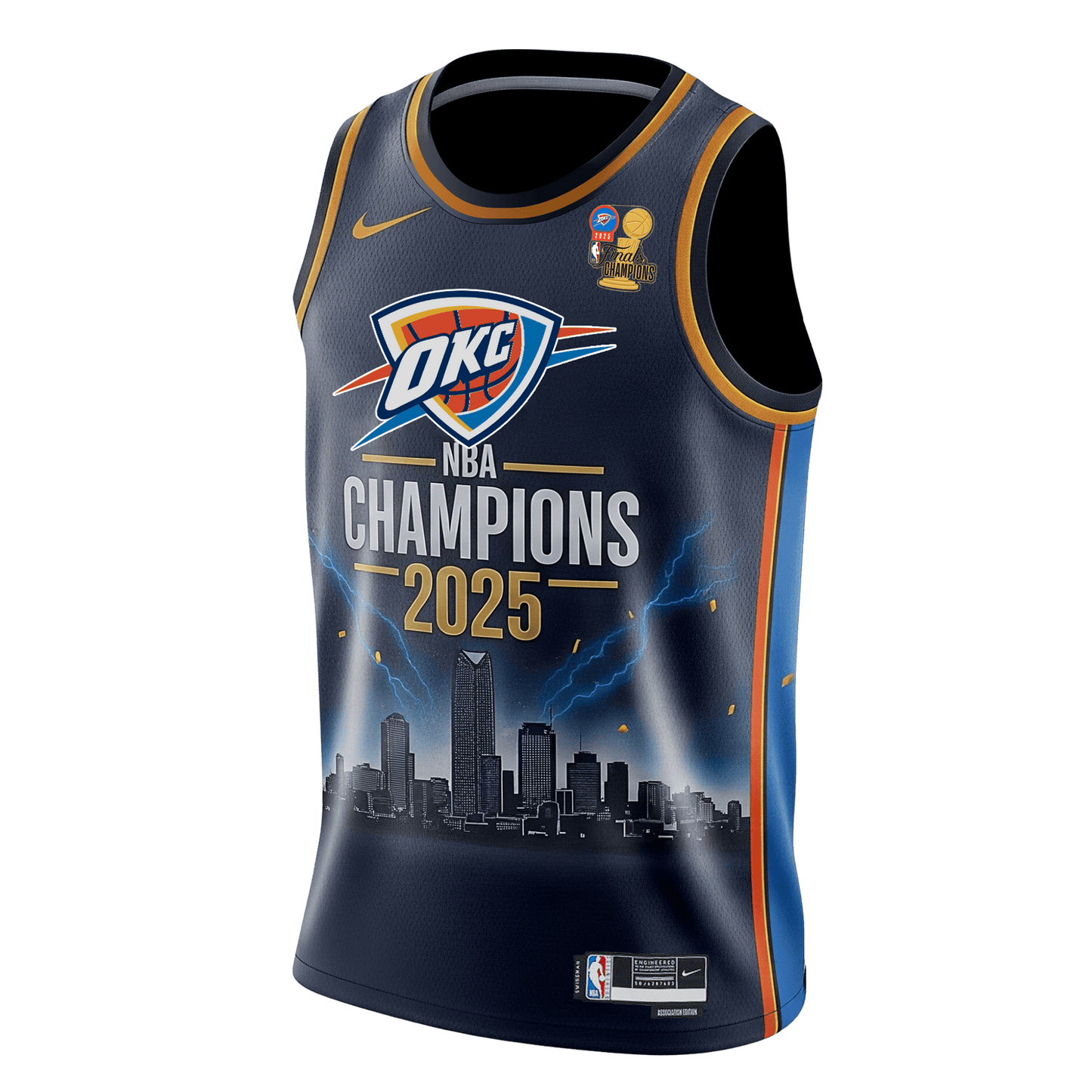 Oklahoma City Basketball 2024-25 Finals Champions 3D Basketball Jersey